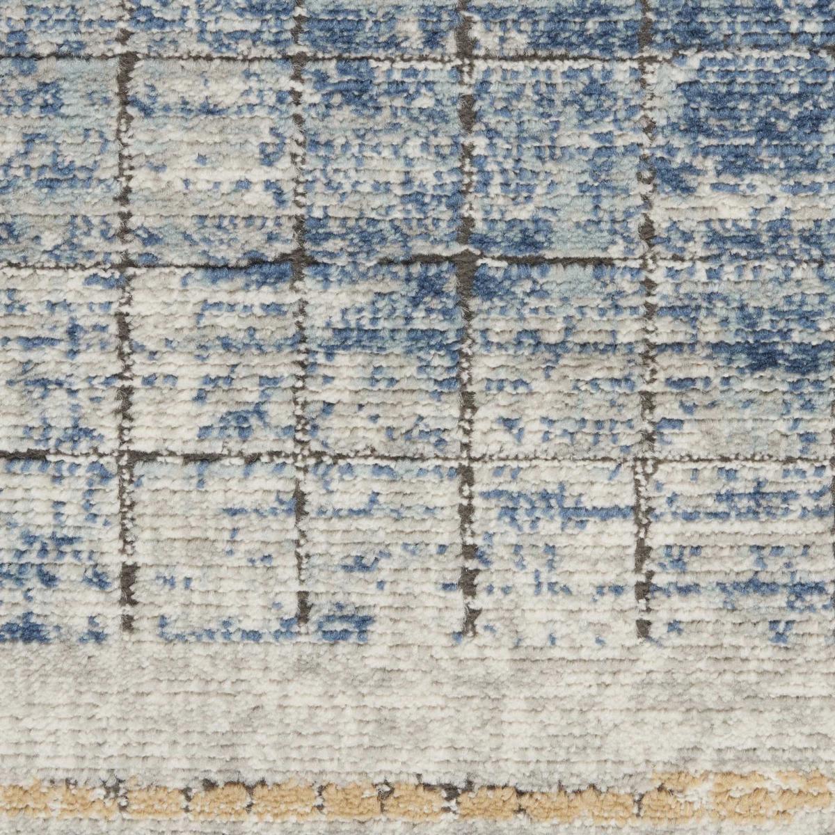 Quarry QUA13 Geometric Distressed Rugs in Blue by Nourison – image 2