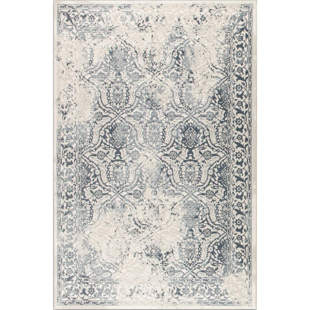 Victoriana Traditional Distressed Rugs in Denim Grey – image 2