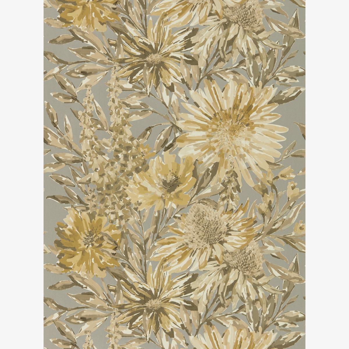 Floreale Wallpaper 111495 by Harlequin in Ochre Gilver Roll