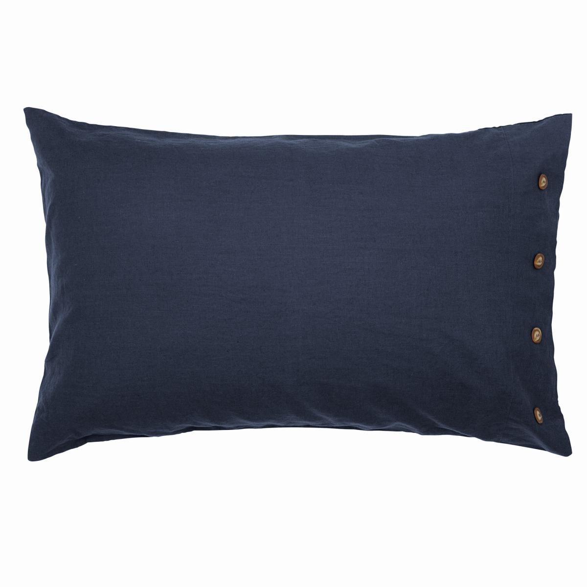 Linen Cotton Plain Dye Bedding by Morris & Co in Blue&nbsp;200x200cm – image 4