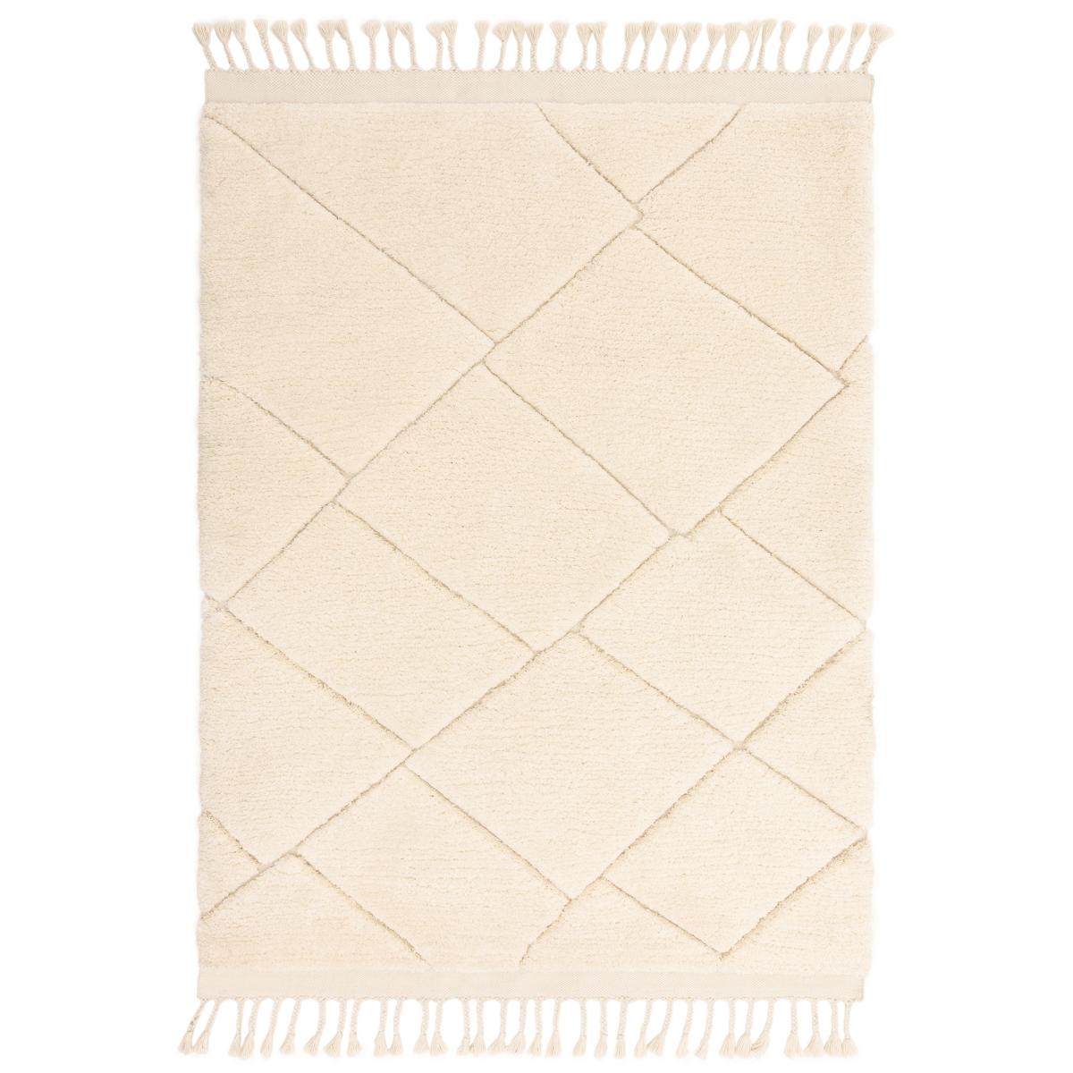 Fes FE01 Moroccan Berber Carved Boho Rugs in Cream White160x230cm – image 5