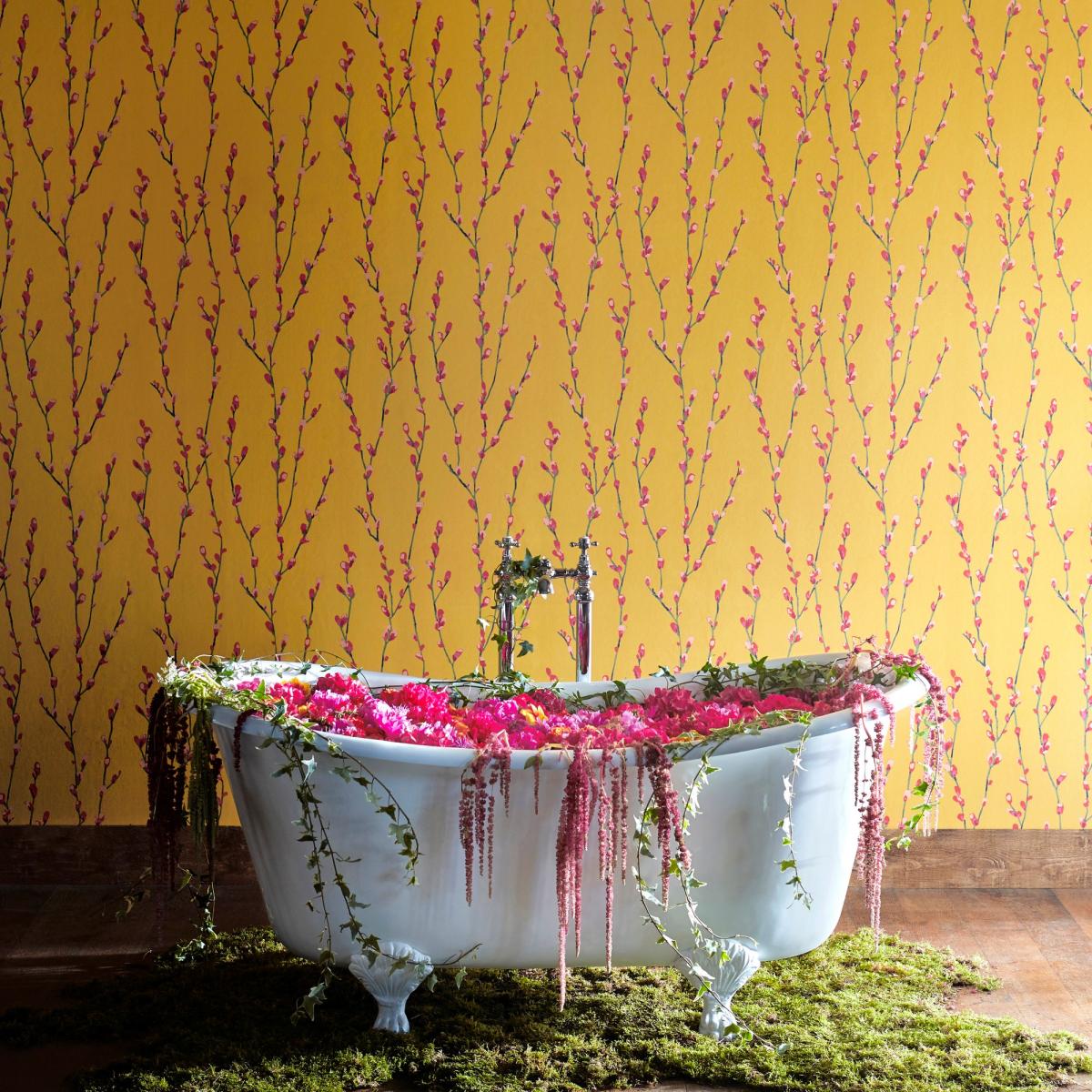 Salice Wallpaper 111473 by Harlequin in Fuchsia Sunshine Yellow Roll – image 1