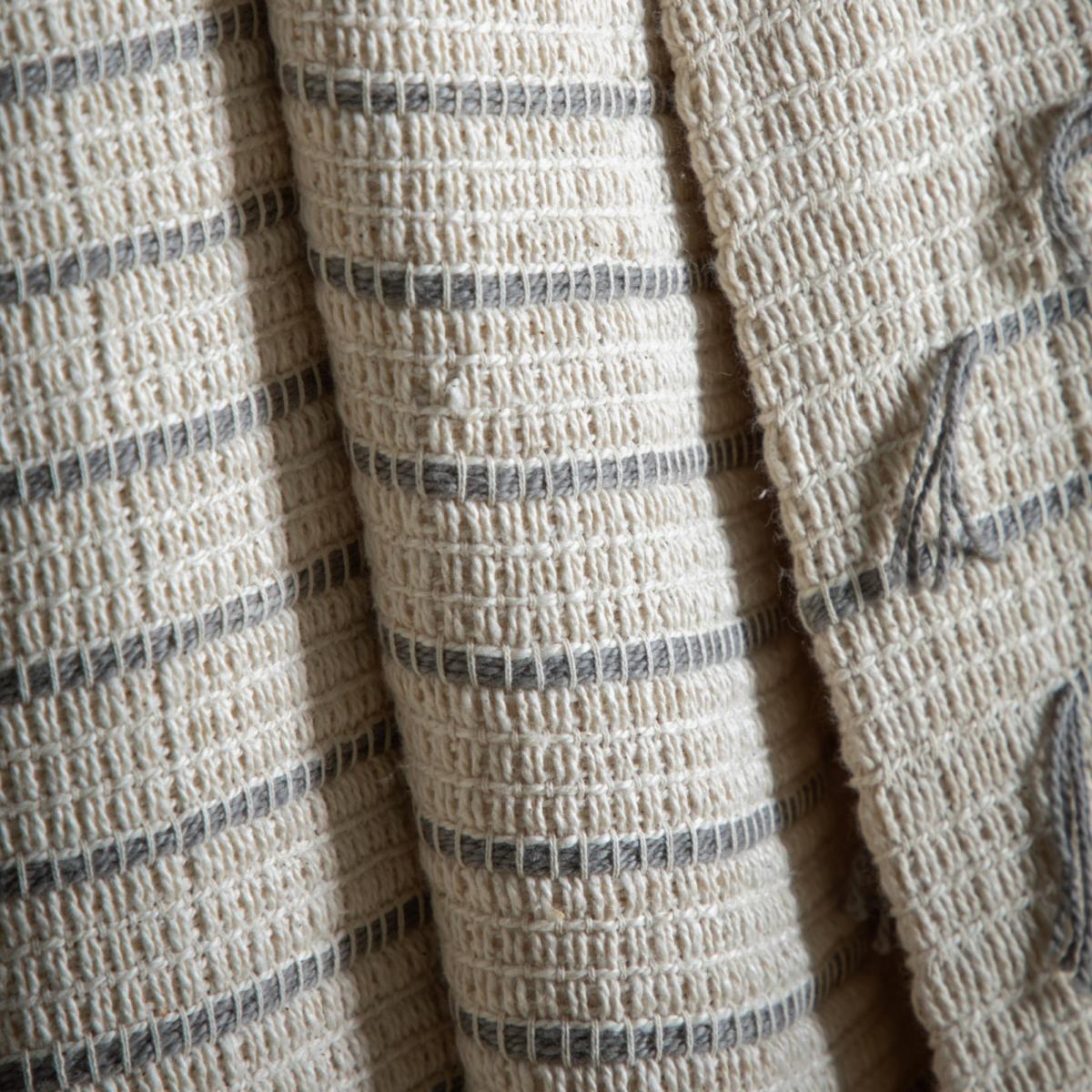 Elijah Grey Stripe Organic Cotton Throw in Natural 130x170cm – image 3