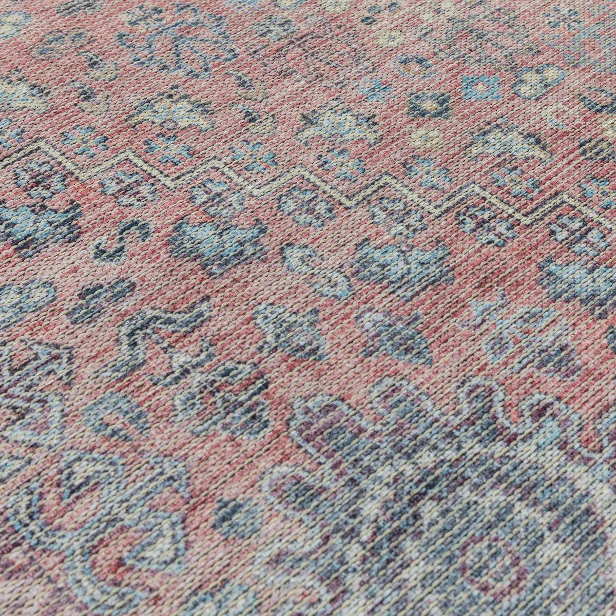 Kaya Esfir KY09 Traditional Persian Floral Rugs in Red Blue – image 1