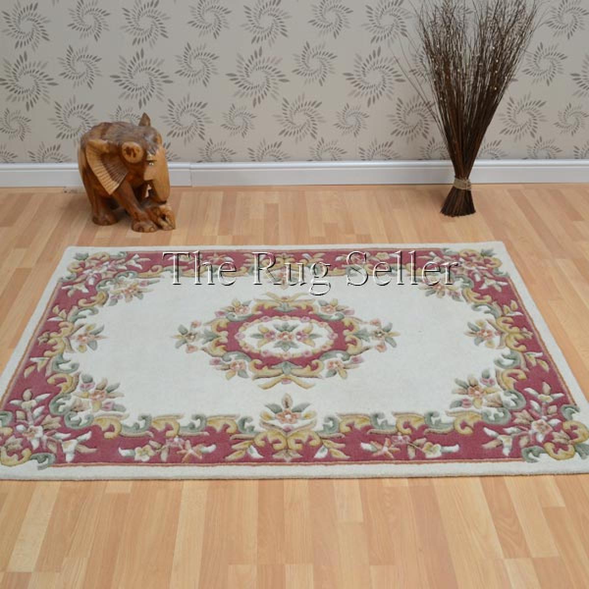 Royal Aubusson Traditional Wool rugs in Rose Cream 120x180cm – image 3