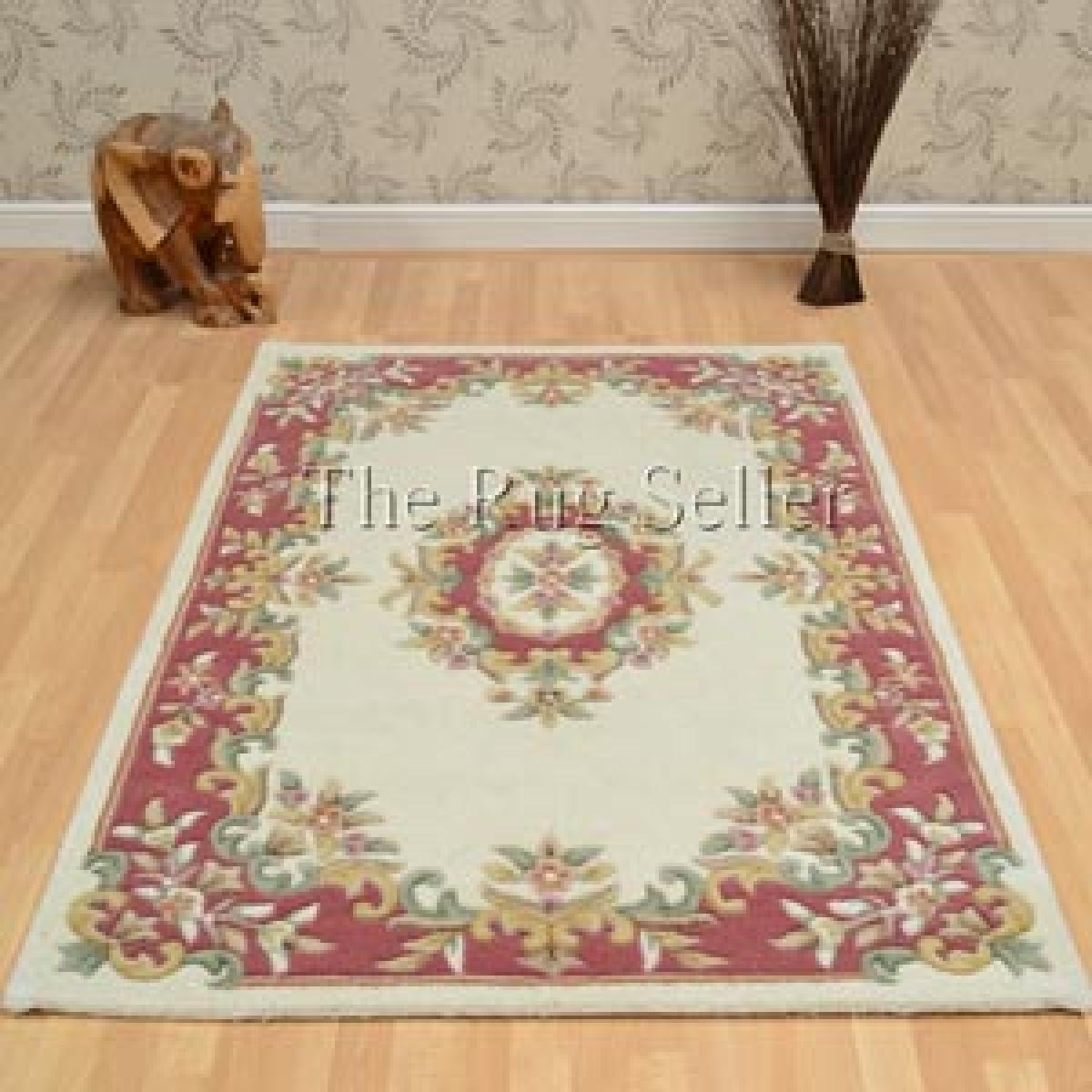 Royal Aubusson Traditional Wool rugs in Rose Cream 120x180cm – image 4