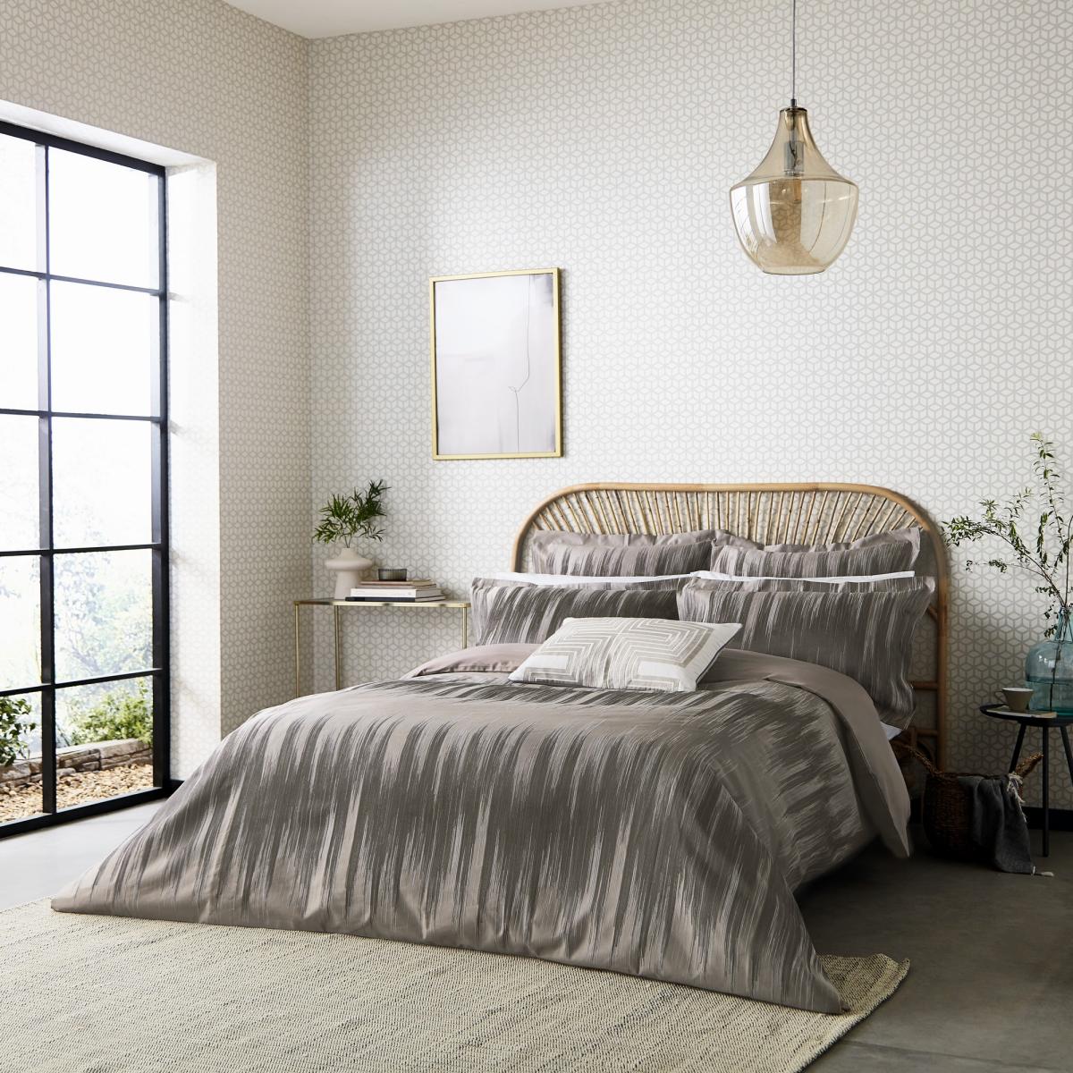 Motion Ikat Stripe Bedding by Harlequin in Steel Grey 74x48cm – image 1