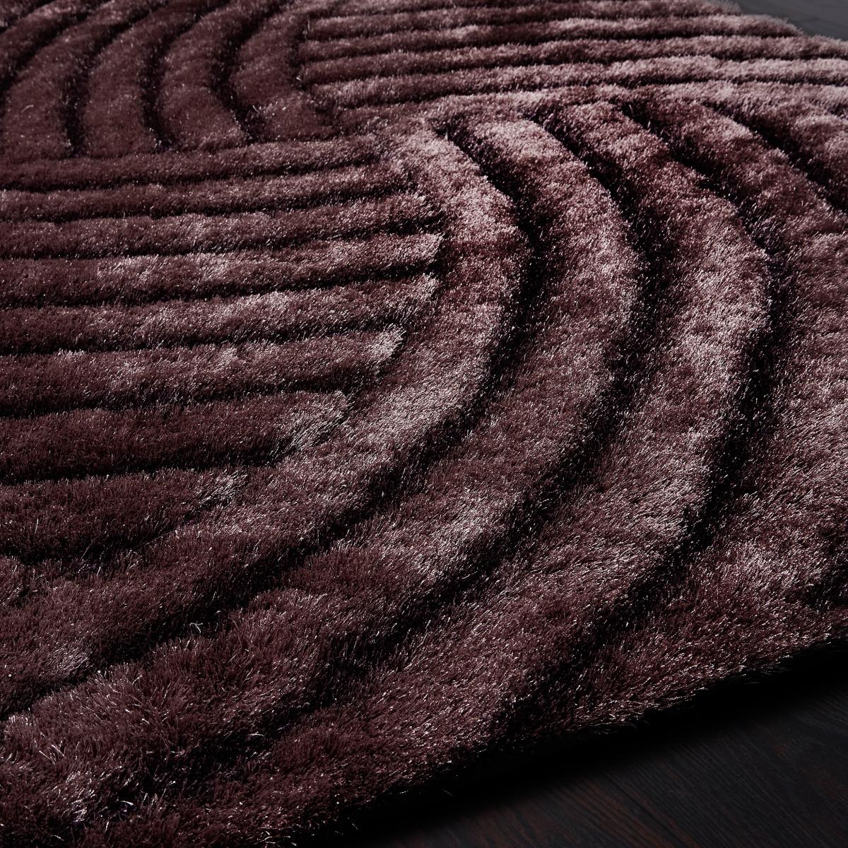Dallas Carved Shaggy Modern Rugs in Mauve&nbsp;60x120cm – image 2