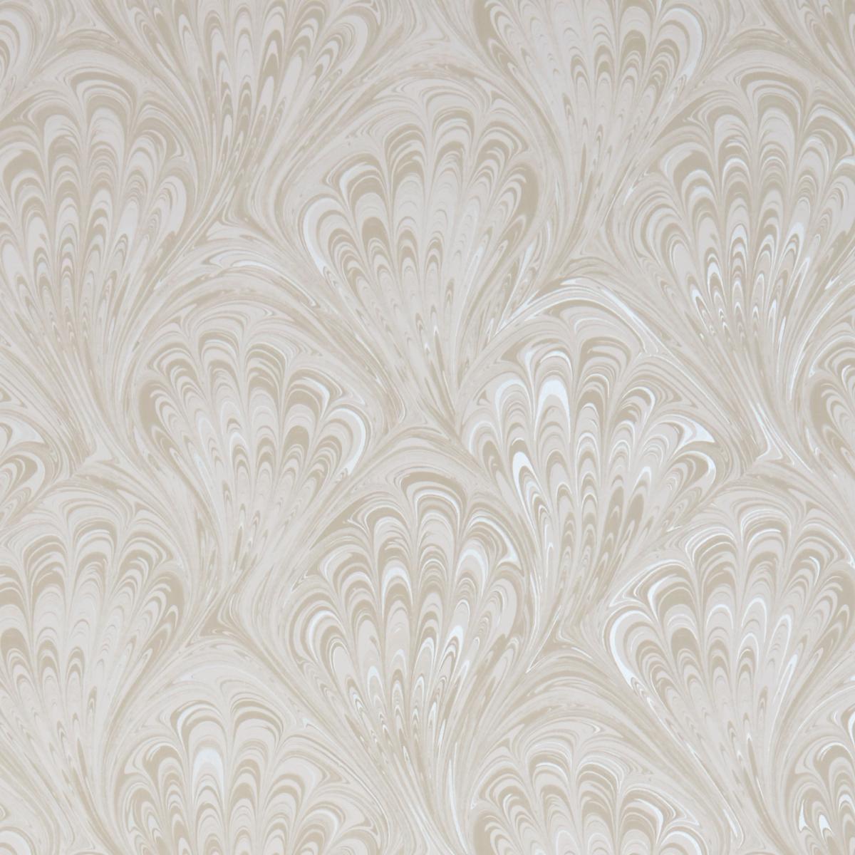 Pavone Wallpaper W0095 04 by Clarke and Clarke in Ivory Pearl Roll
