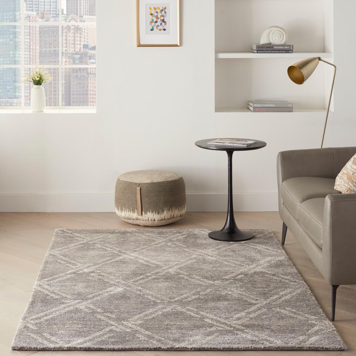 Nourison Venosa VSN01 Geometric Rugs in Grey Ivory – image 2