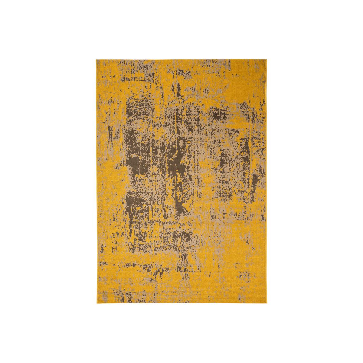 Revive Abstract Distressed Rugs RE11 in Ochre Yellow 160x230cm – image 1