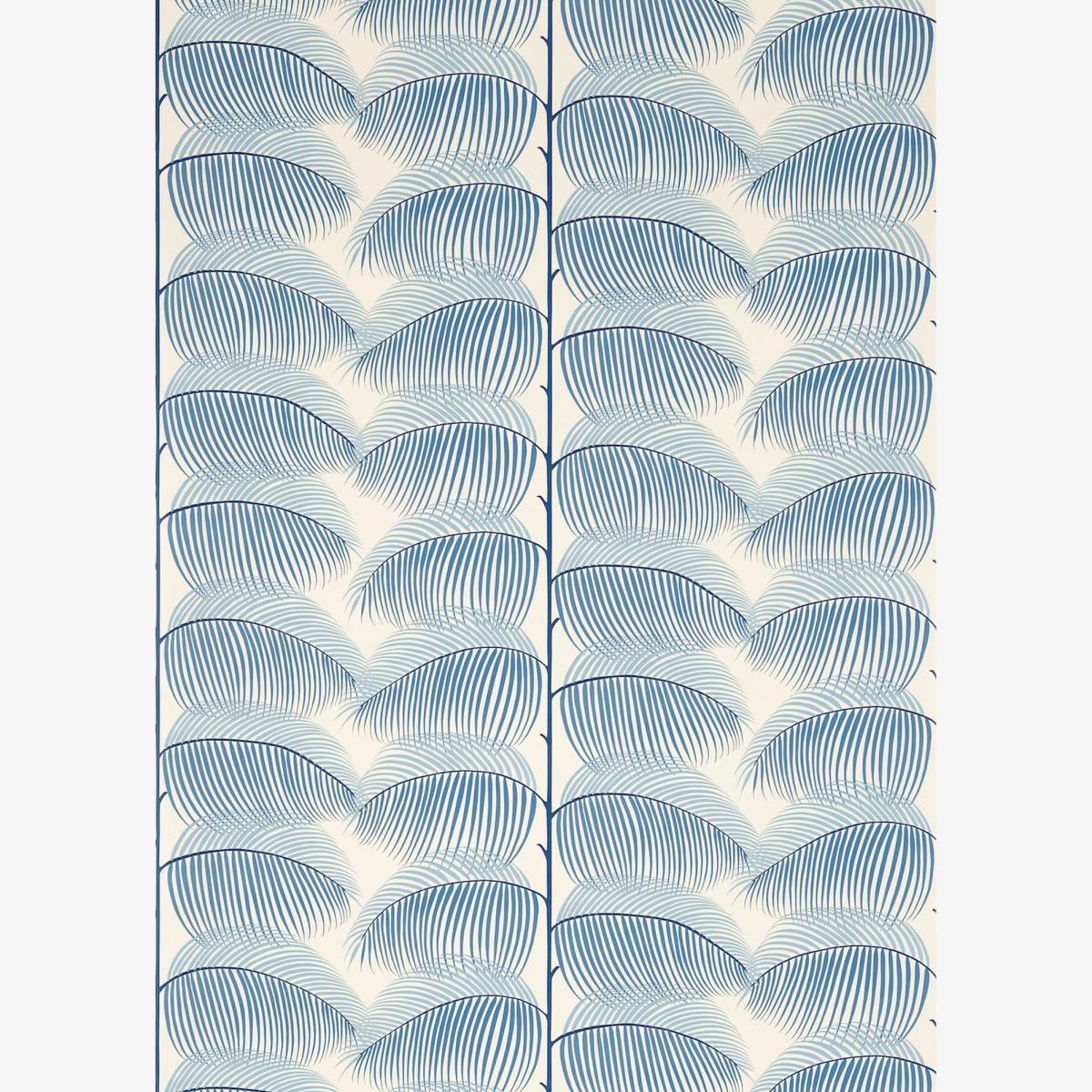 Manila Wallpaper 213369 by Sanderson in Blue linen Grey Roll