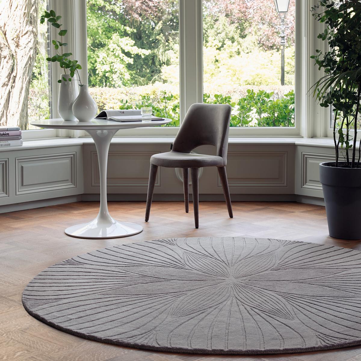 Folia Round Circle Modern Floral Rugs 38305 by Wedgwood200x200cm – image 1