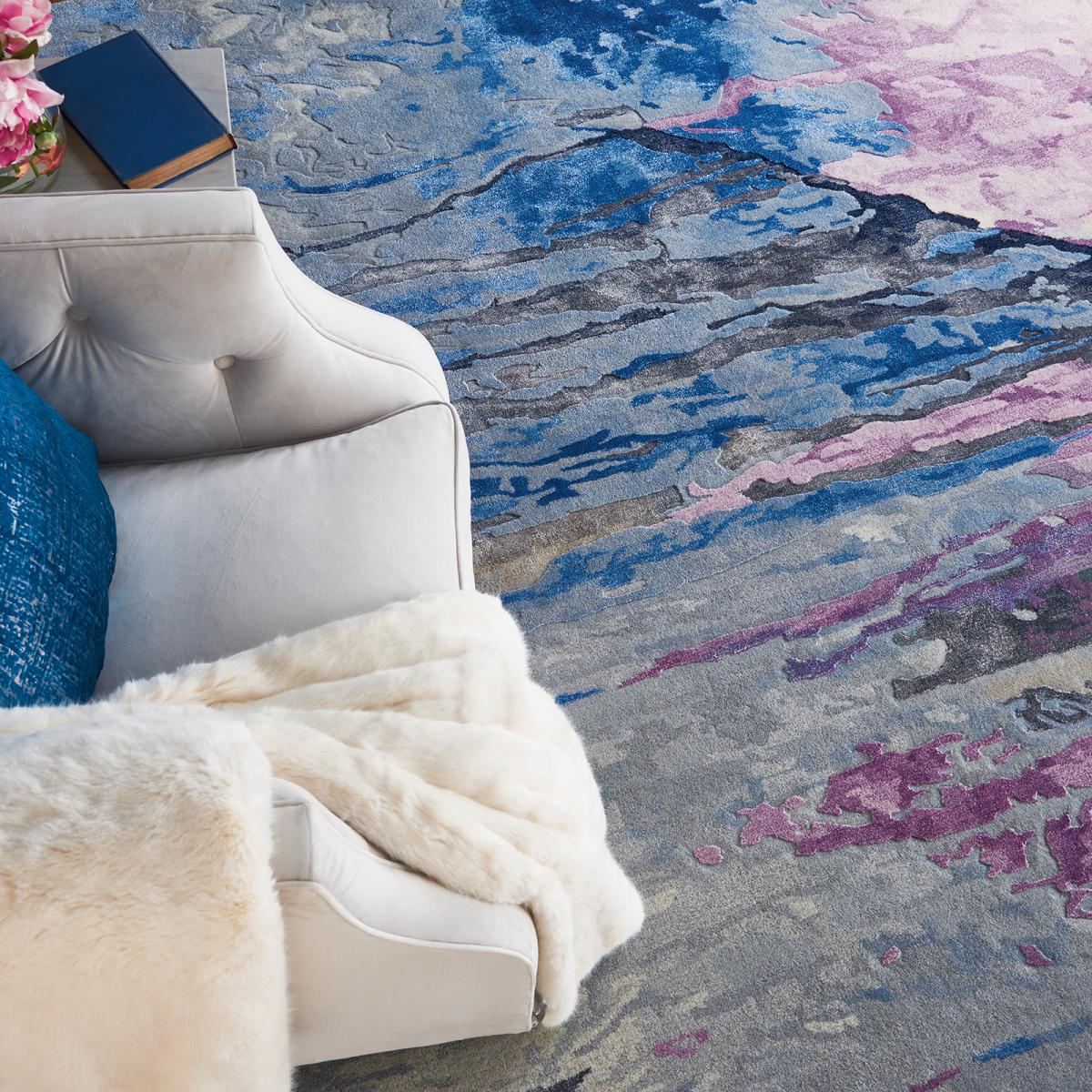 Prismatic Modern Abstract Rugs PRS11 Silver Grey by Nourison 114x175cm – image 4