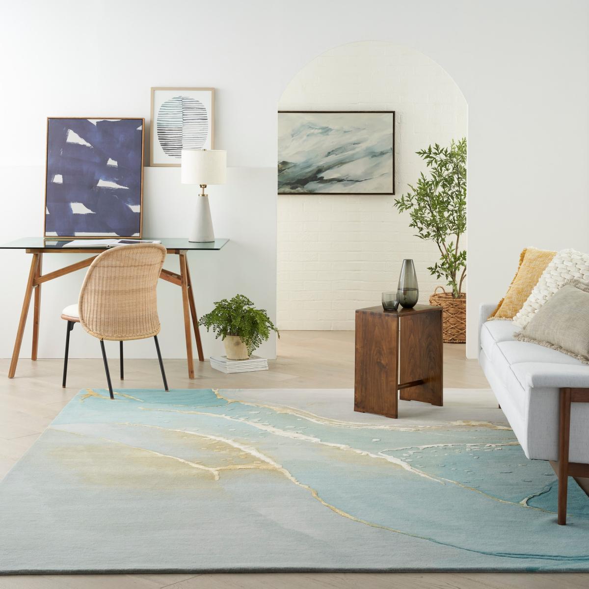 Prismatic Abstract Rugs PRS27 by Nourison in Grey Seafoam168x226cm – image 2