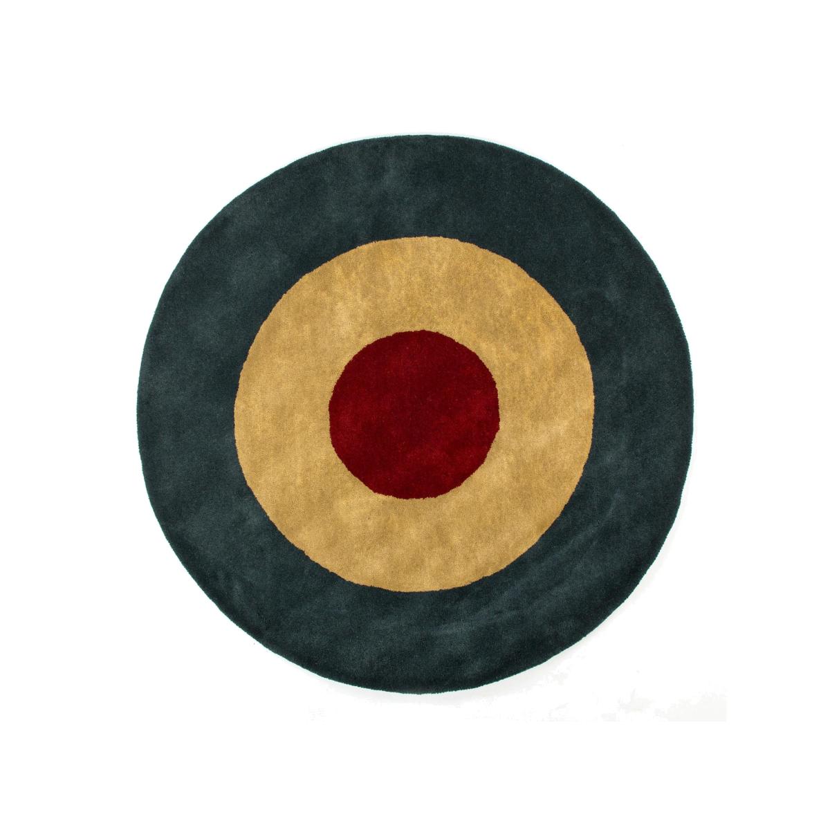 Roundel Wool Circular Rugs in Blue & Red 150x150cm – image 1