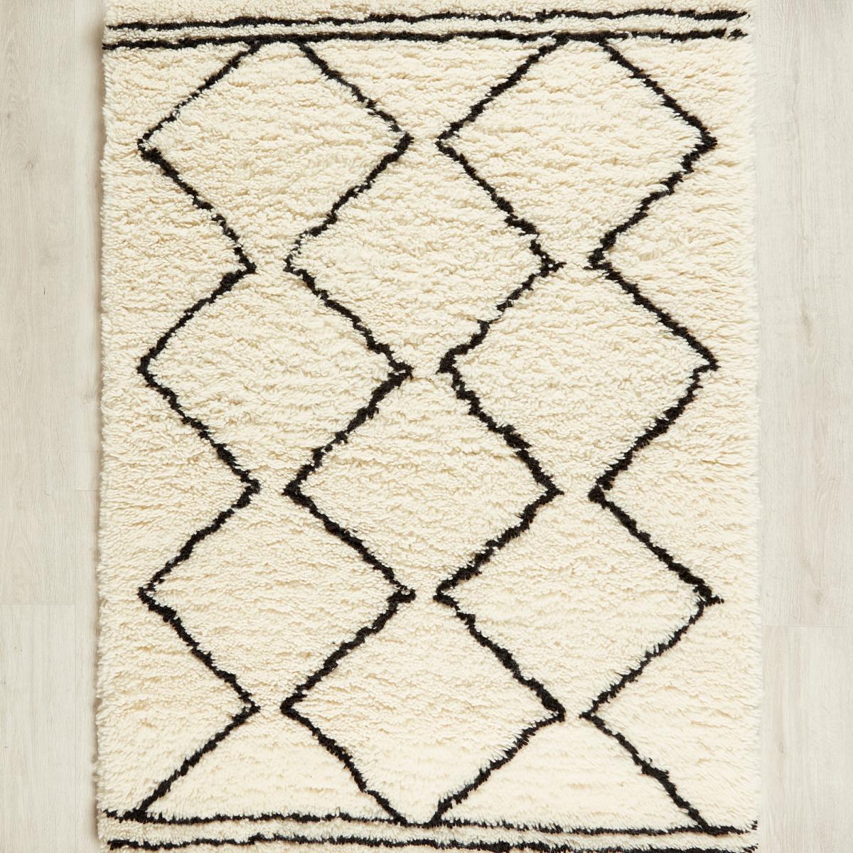 Origins Berber Shaggy Scandi Wool Rug in Cream Black – image 2