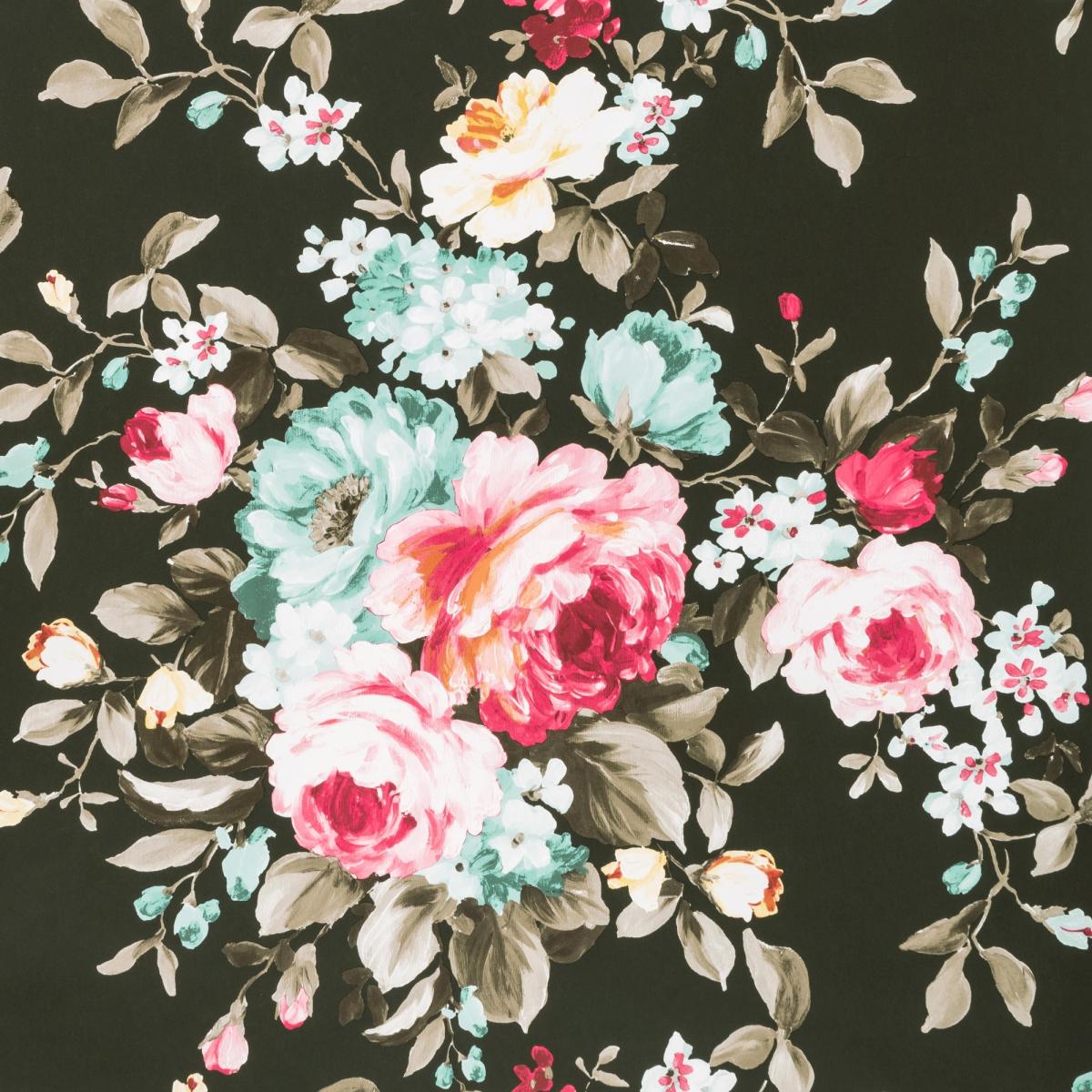 Emeline Wallpaper W0081 02 by Clarke and Clarke in Ebony Black Roll