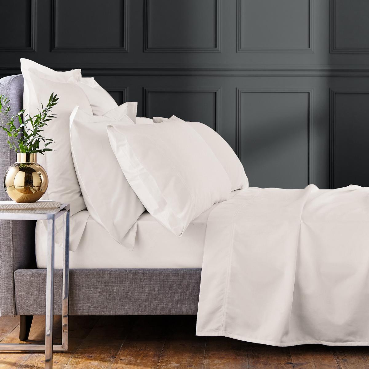 Plain Housewife Pillowcase By Bedeck of Belfast in Chalk Cream 90x50cm – image 3