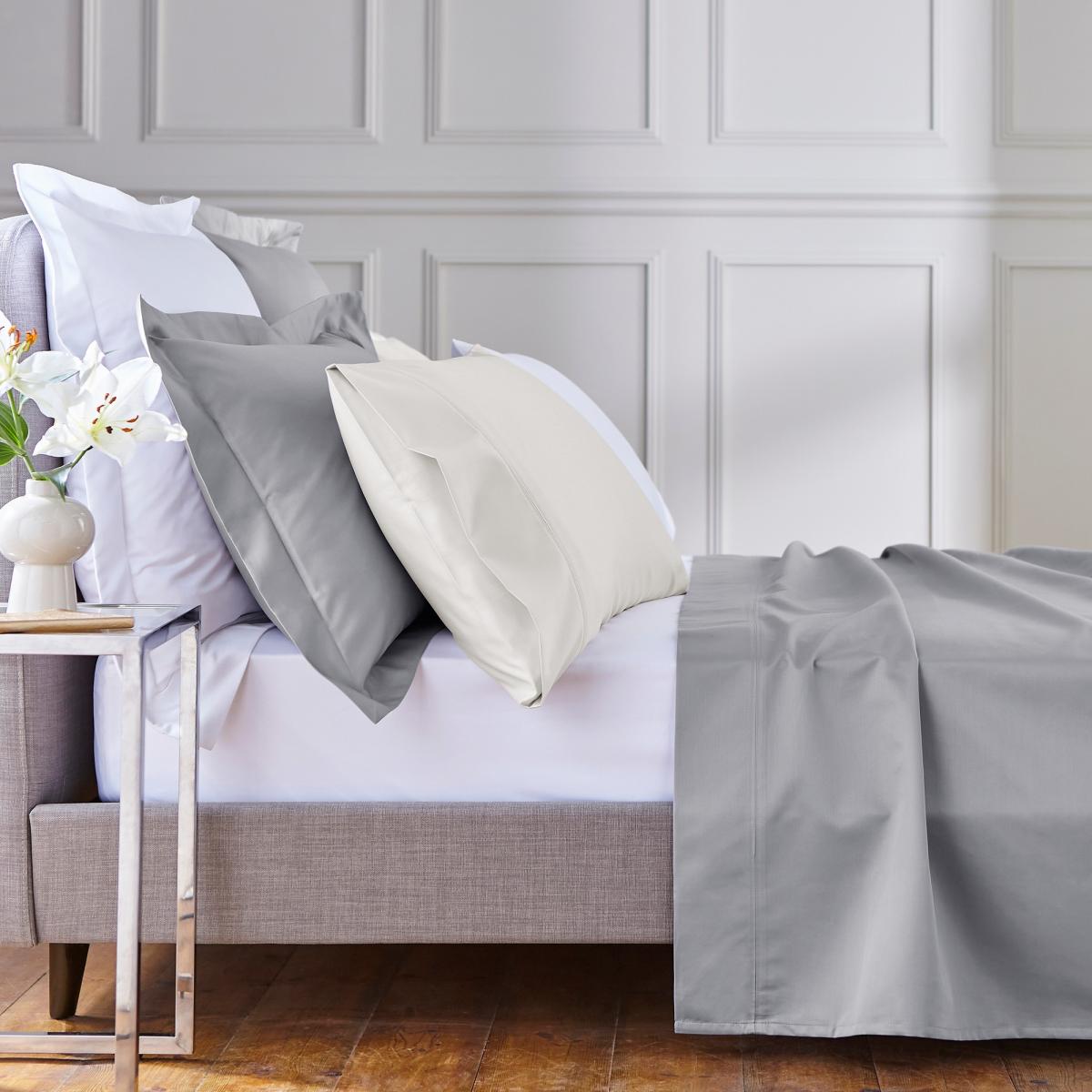 Plain Housewife Pillowcase By Bedeck of Belfast in Chalk Cream 90x50cm – image 4