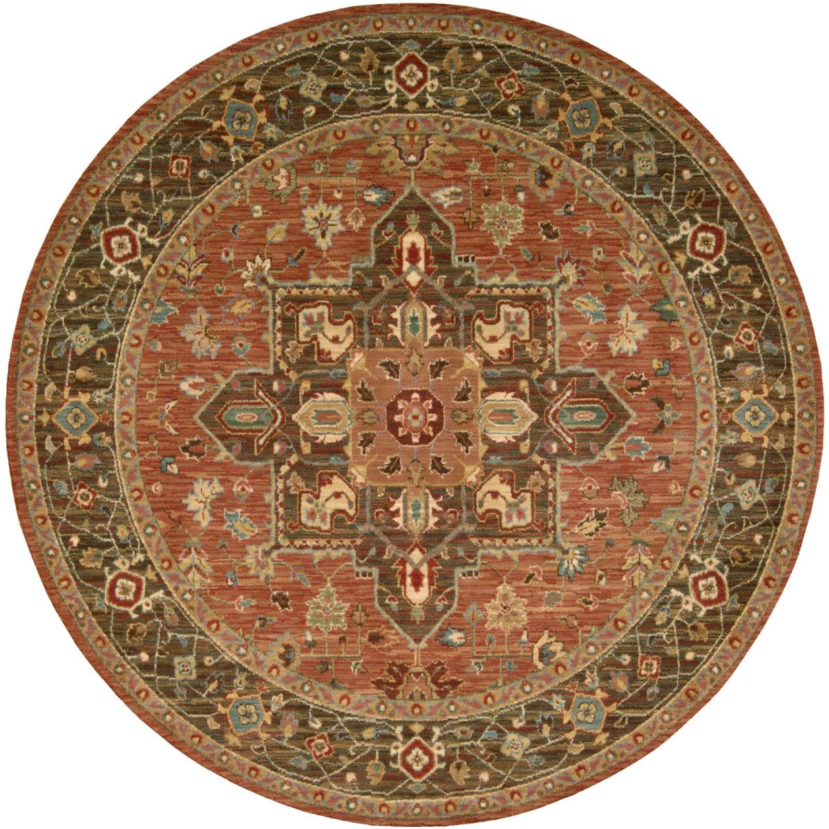 Living Treasure Circular Rugs by Nourison LI01 in Rust 178x178cm – image 2