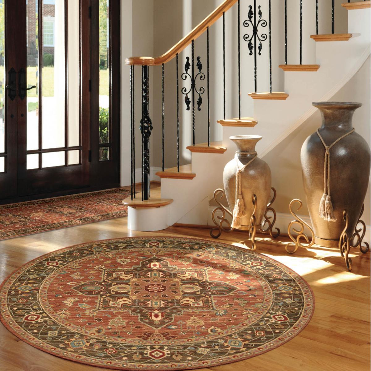 Living Treasure Circular Rugs by Nourison LI01 in Rust 178x178cm – image 1