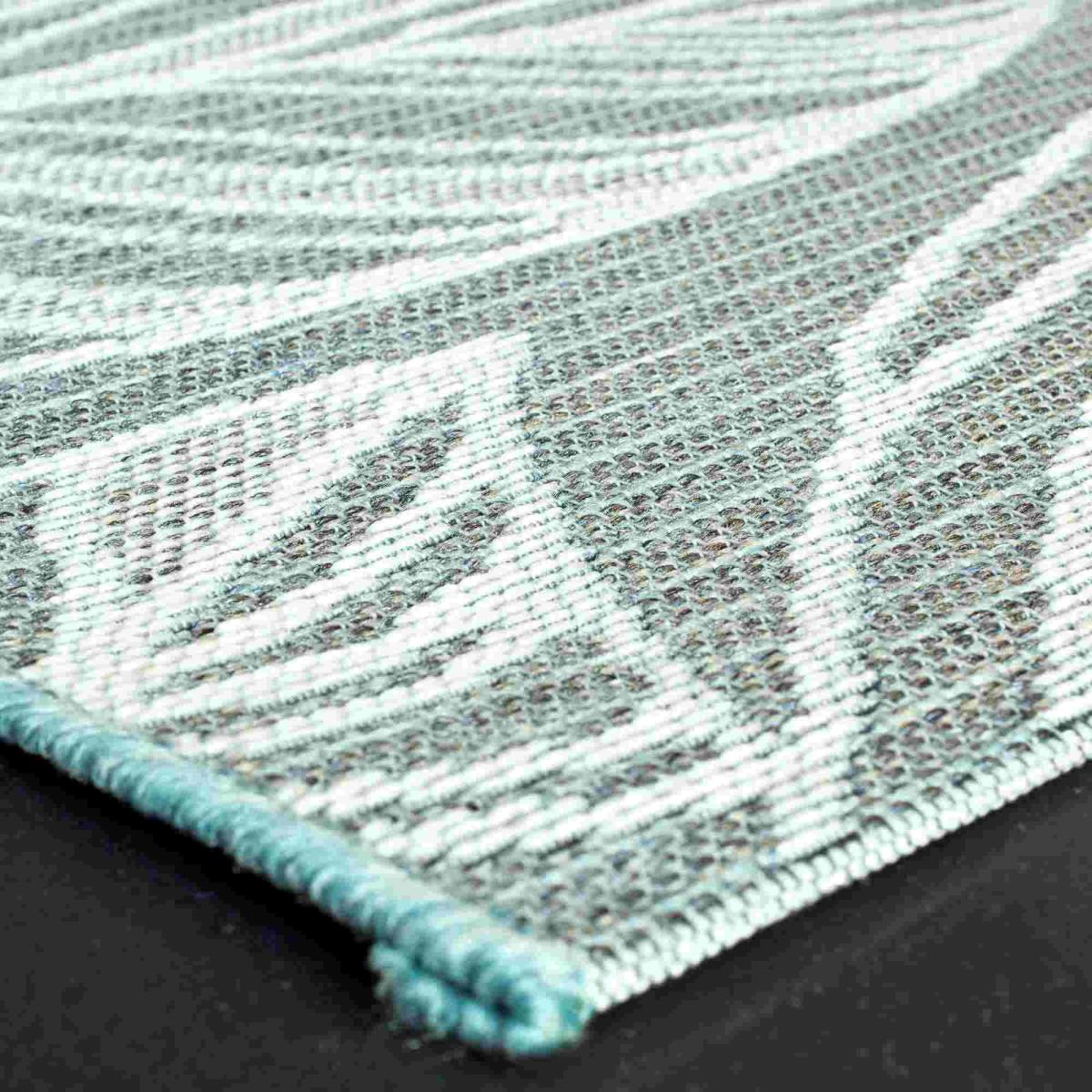 Newquay Botanical Leaf Indoor Outdoor Rugs 96014 5009 in Light Blue 200x290cm – image 5