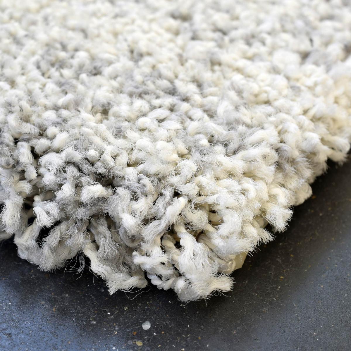 Mehari Boho Shaggy Rugs 23229 6288 in Ivory Grey 80x150cm – image 4