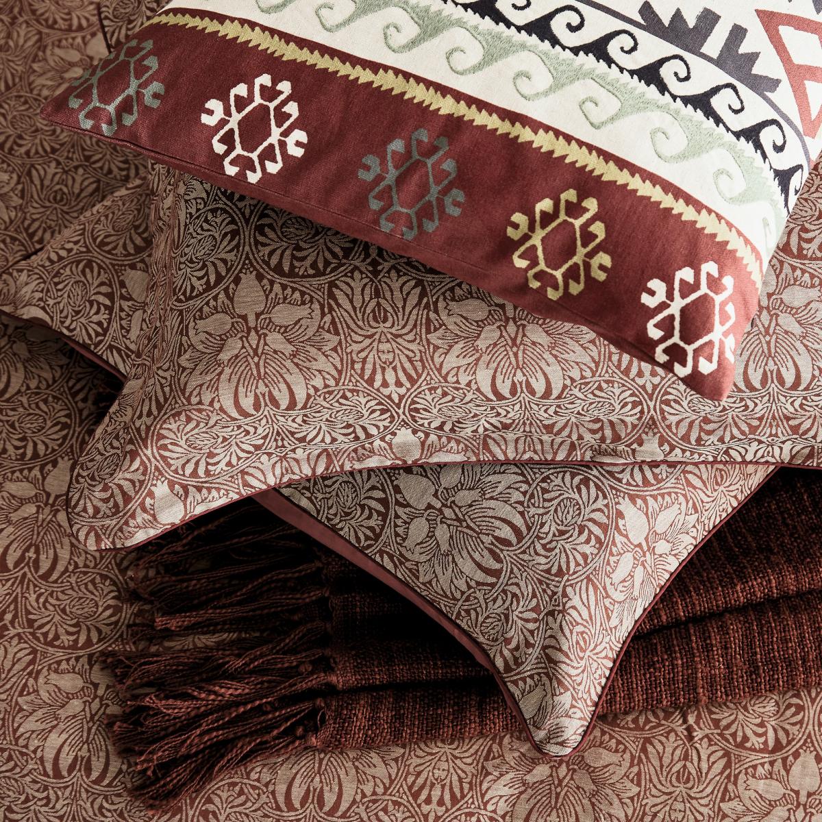 Crown Imperial Stripe Throw by Morris & Co in Red 150x200cm – image 3