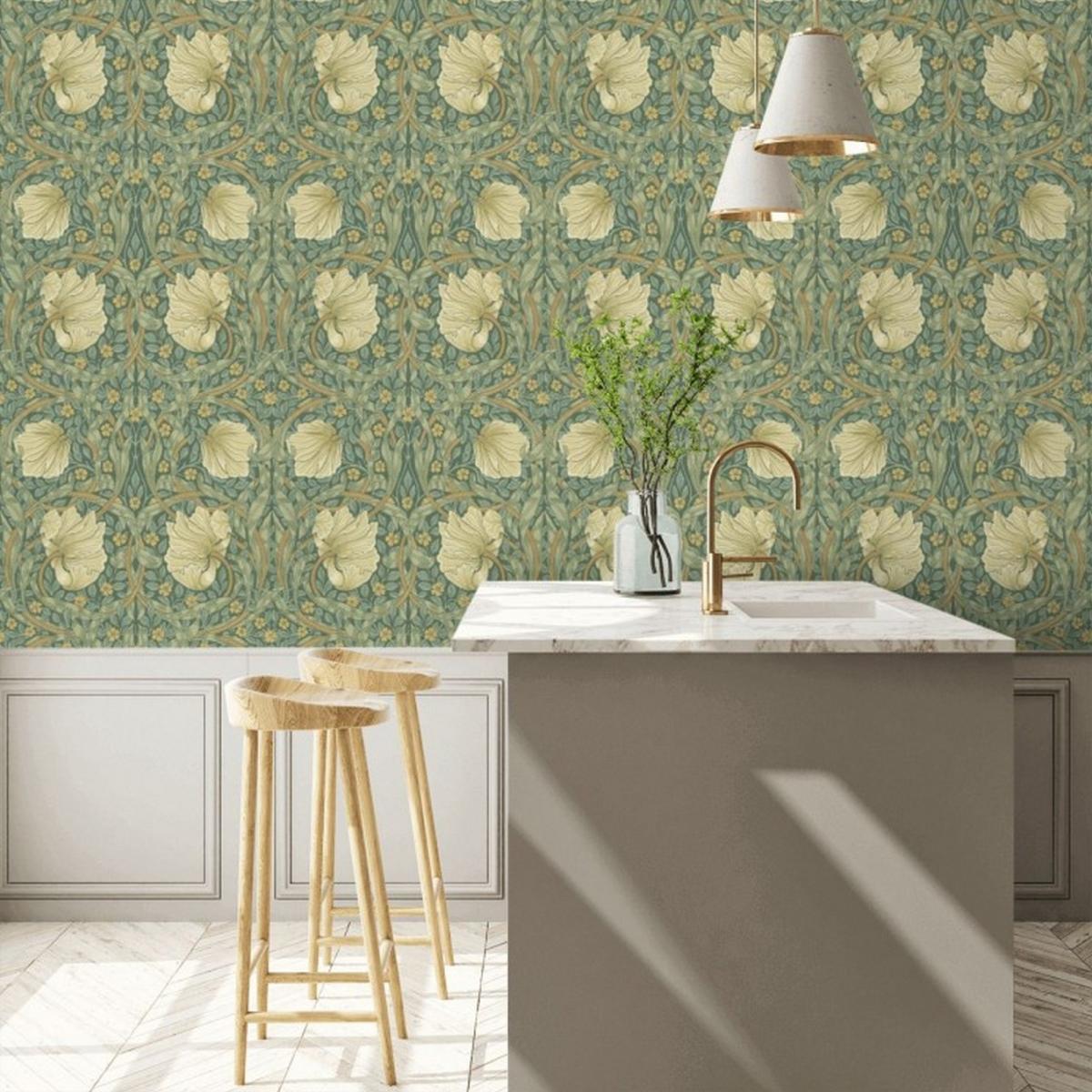 Pimpernel Wallpaper 210389 by Morris & Co in Privet Slate Roll – image 2