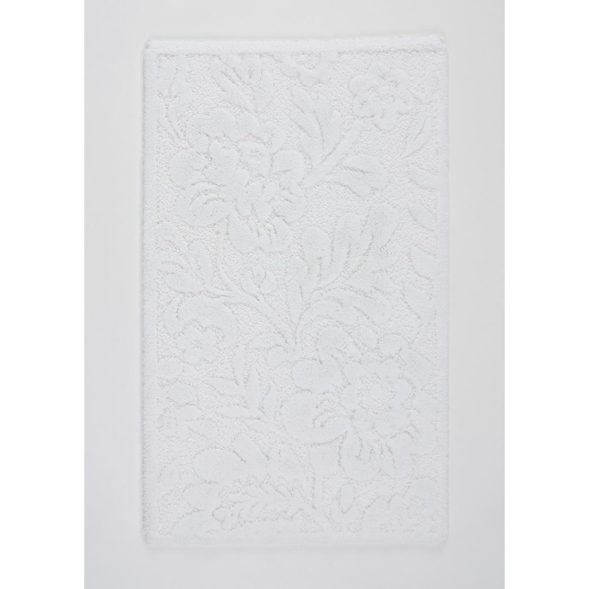 Brighton 100 Floral Bath Mats in White by Designer Abyss & Habidecor 60x100cm – image 5