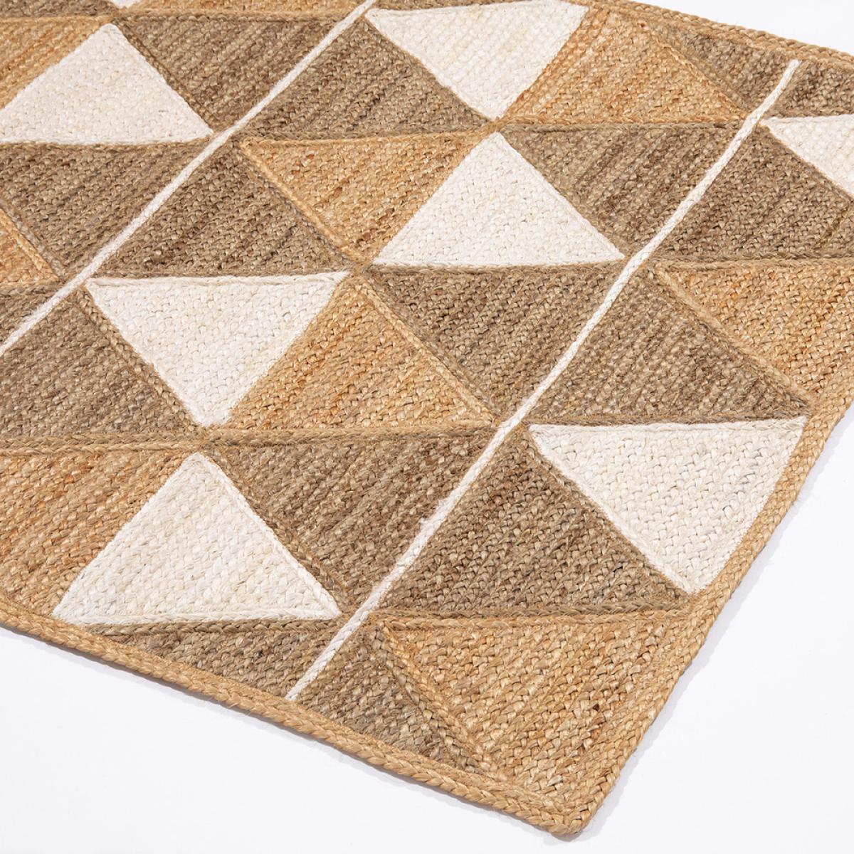 Natural Geometric Prestbury Hand Braided Jute Rug in Natural 120x170cm – image 3