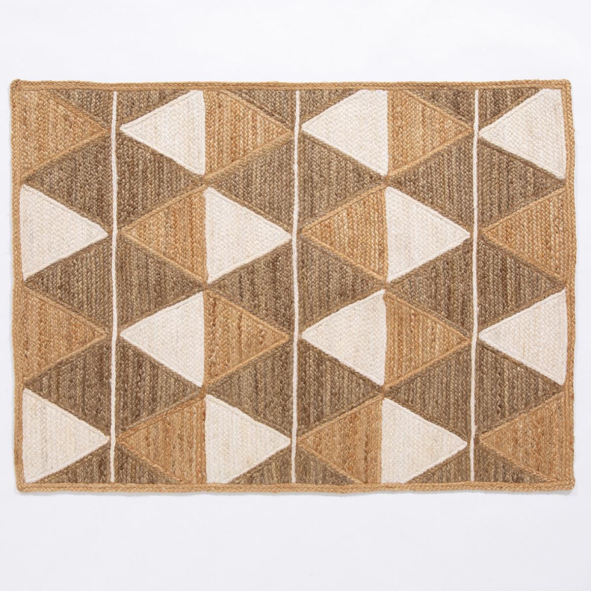 Natural Geometric Prestbury Hand Braided Jute Rug in Natural 120x170cm – image 5