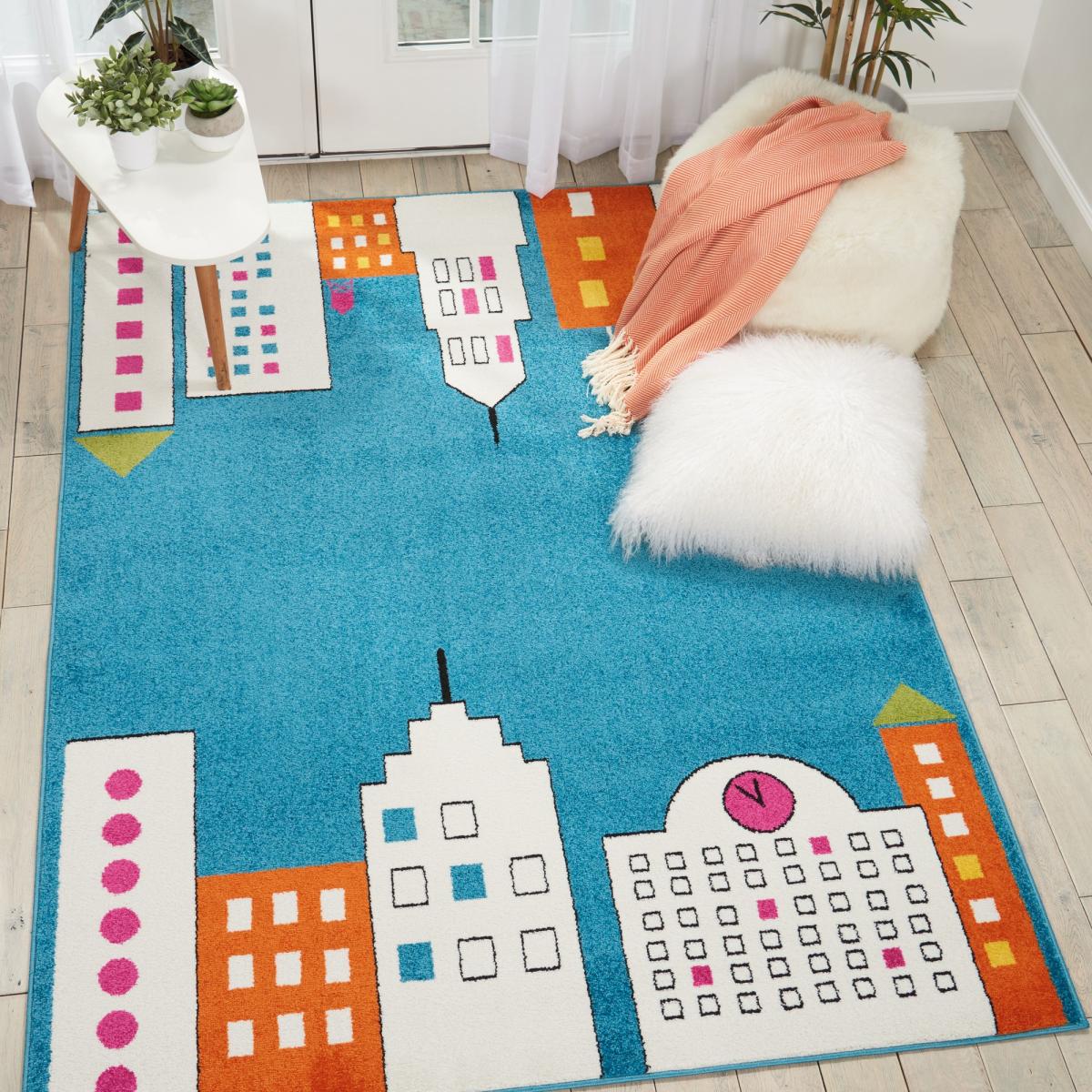Miles DS201 Rugs in Blue by Nourison – image 2
