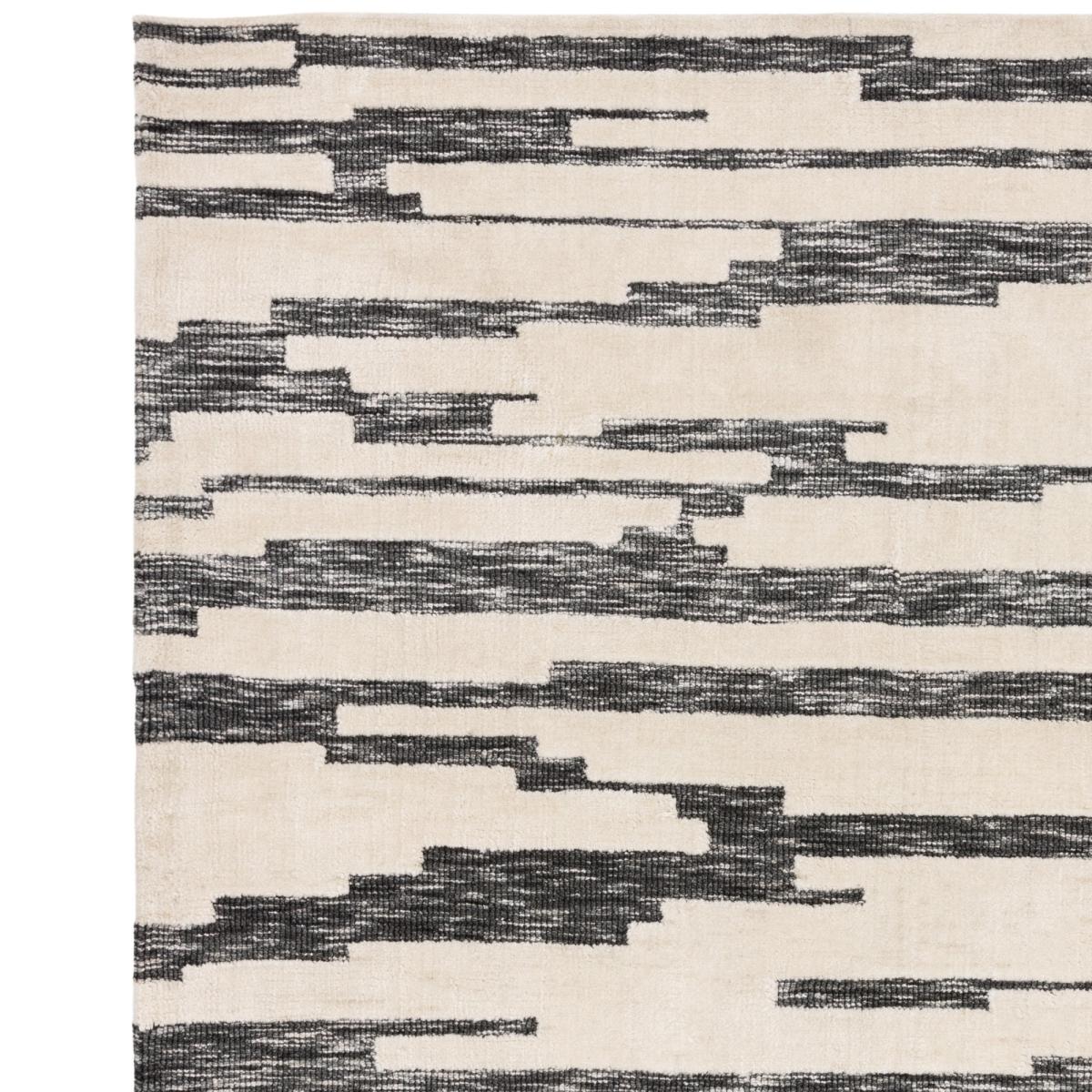Mason Ikat Modern Abstract Rugs in Charcoal Grey Cream160x230cm – image 3
