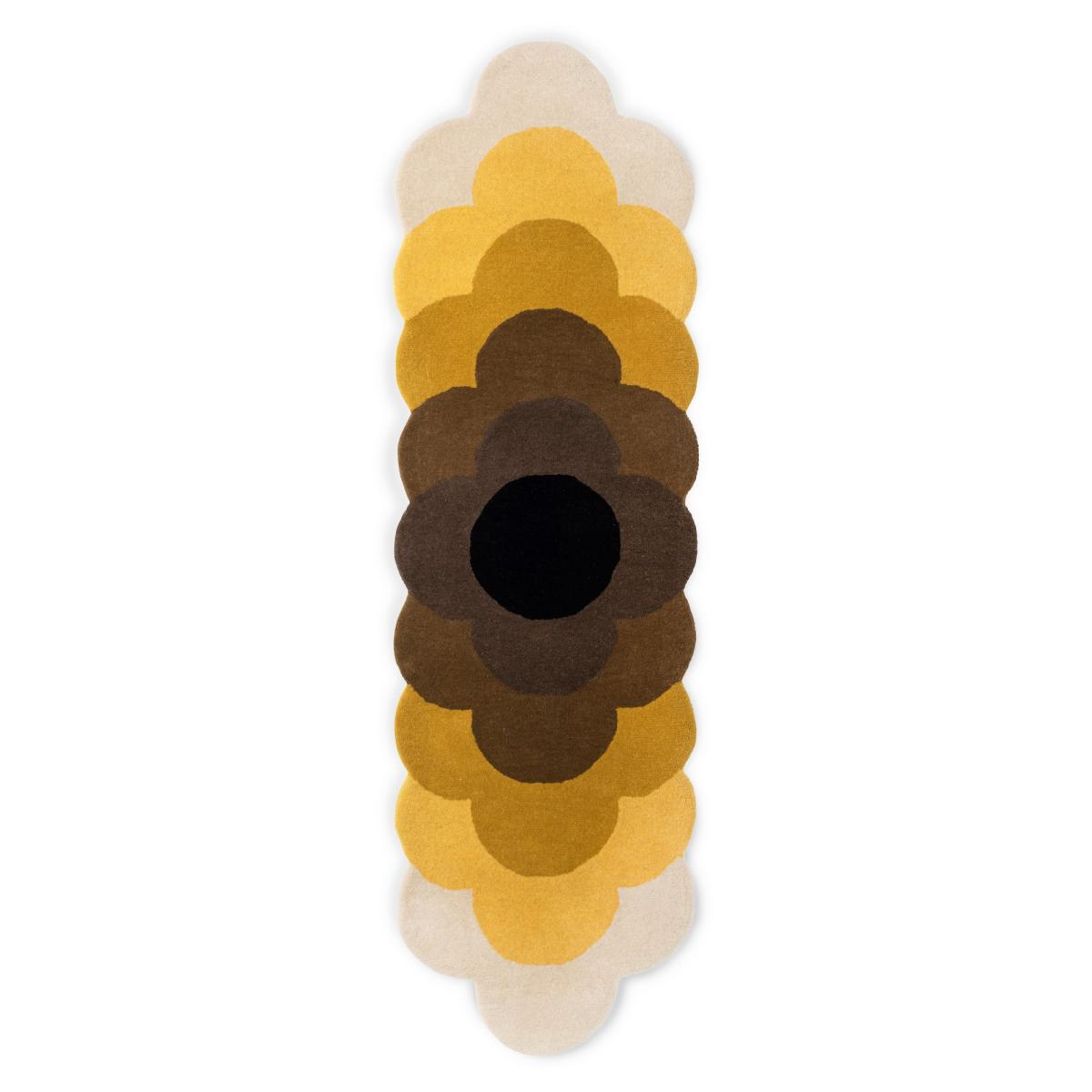 Optical Flower Wool Rugs 061206 in Dandelion By Designer Orla Kiely 67x230cm – image 4