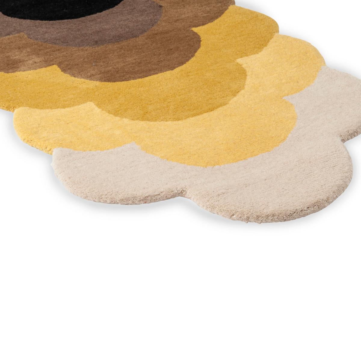 Optical Flower Wool Rugs 061206 in Dandelion By Designer Orla Kiely 67x230cm – image 5