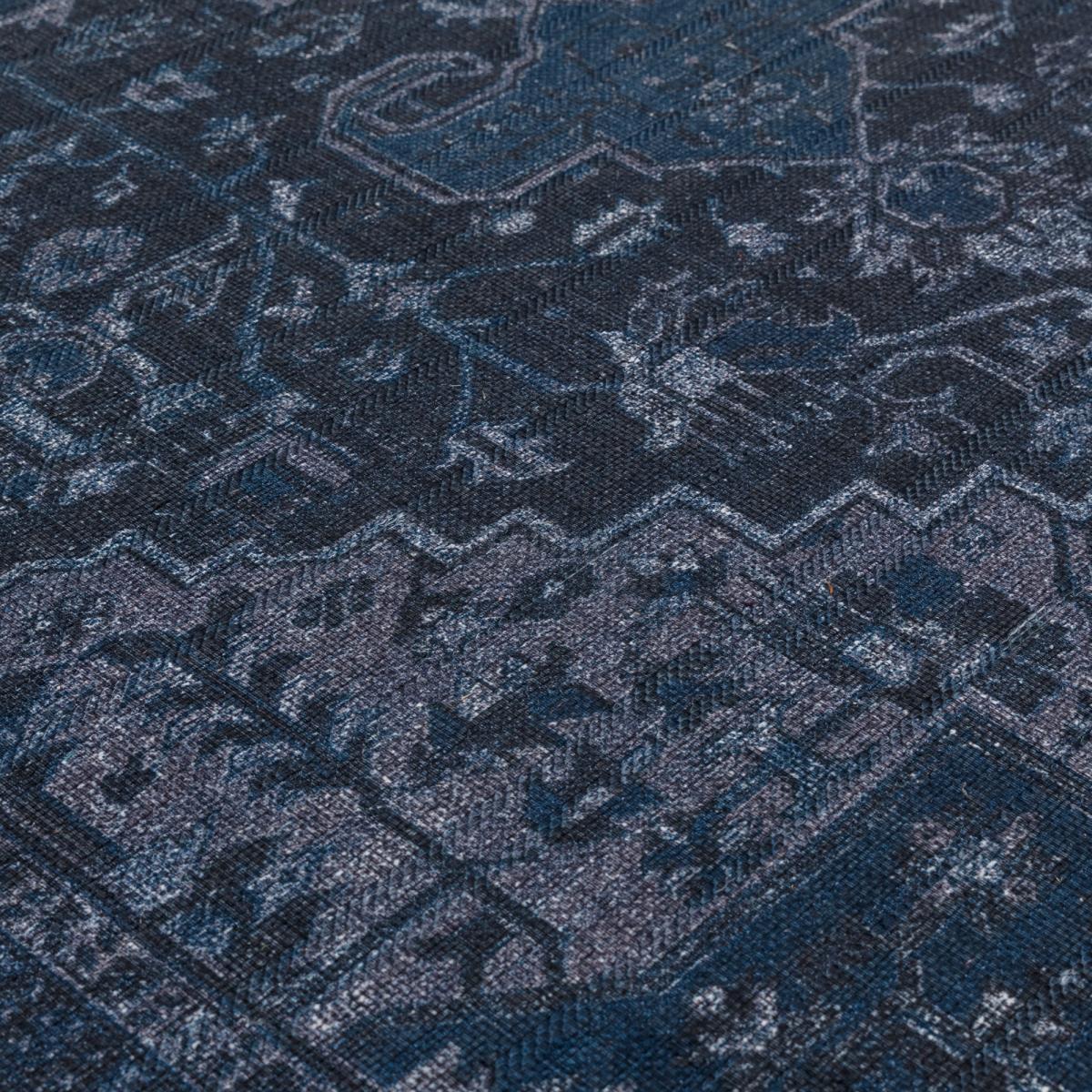 Kaya Sara KY15 Traditional Persian Floral Rugs in Navy Blue – image 1