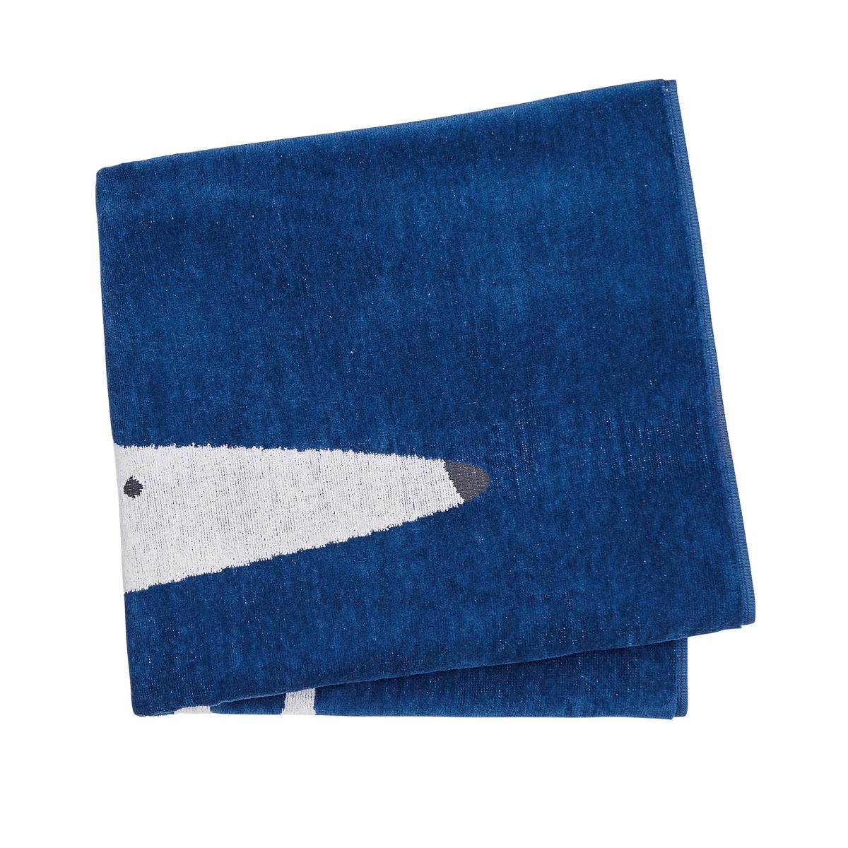 Mr Fox Large Cotton Velour Towels By Scion in Denim Blue 40x70cm – image 2