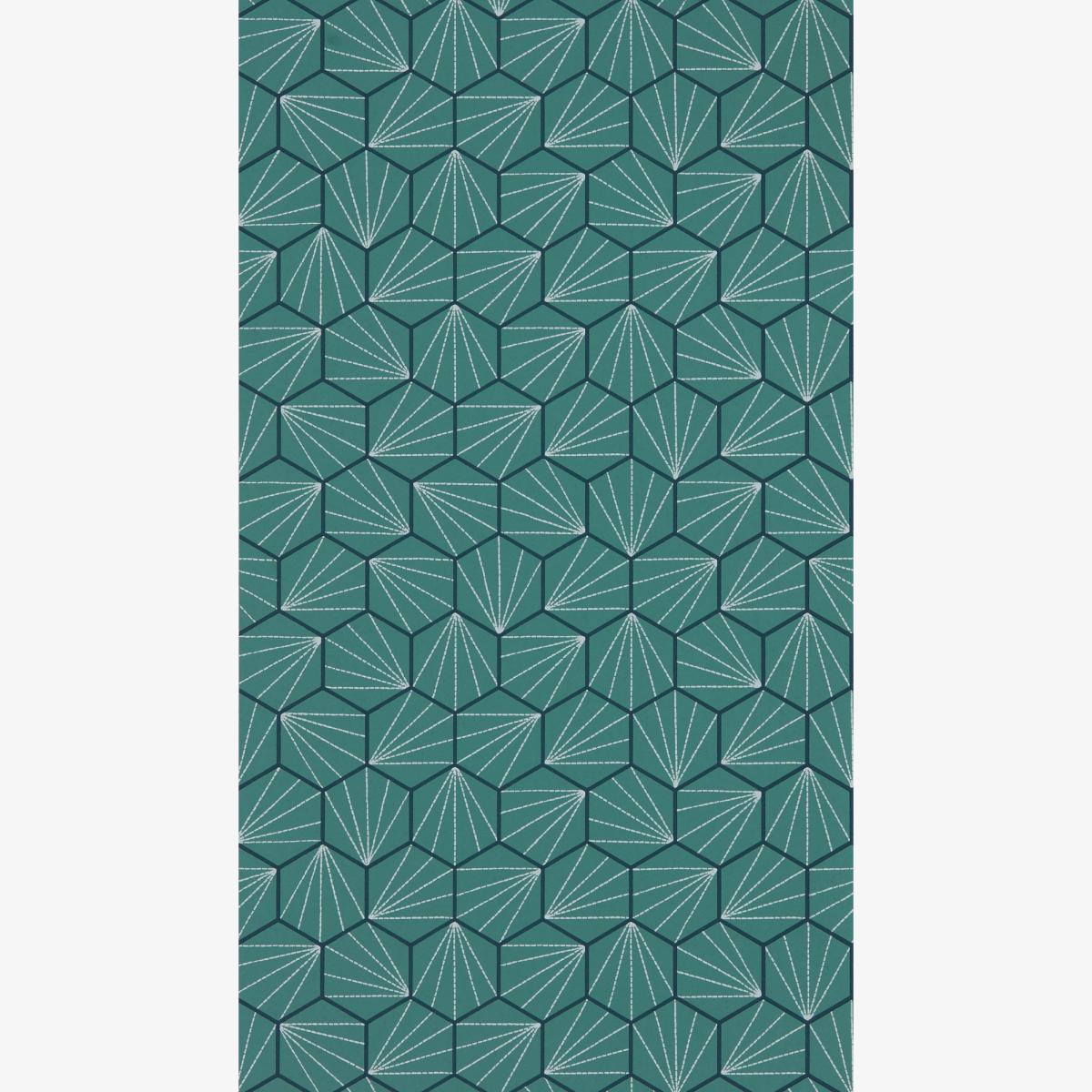 Aikyo Geometric Wallpaper 111919 by Scion in Forest Green Roll