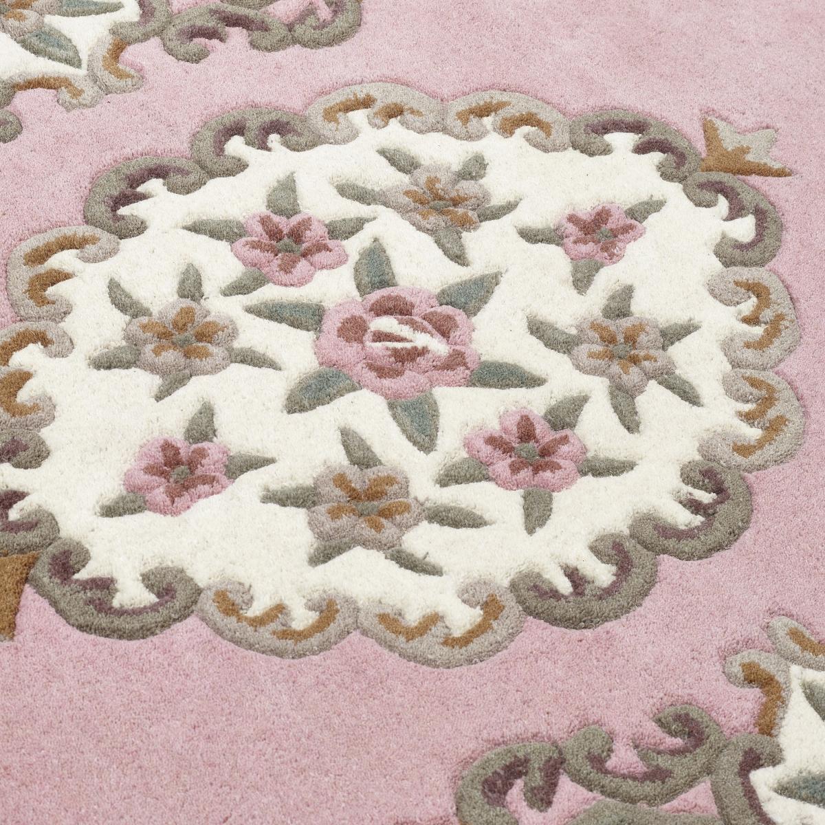 Shensi Traditional Circular Rugs in Rose Pink – image 2