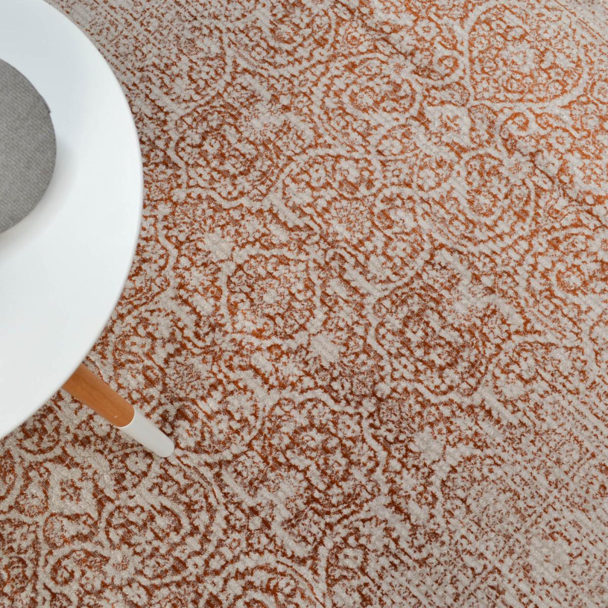 Grandeur Traditional Damask Rugs in Terracotta Orange240x330cm – image 4
