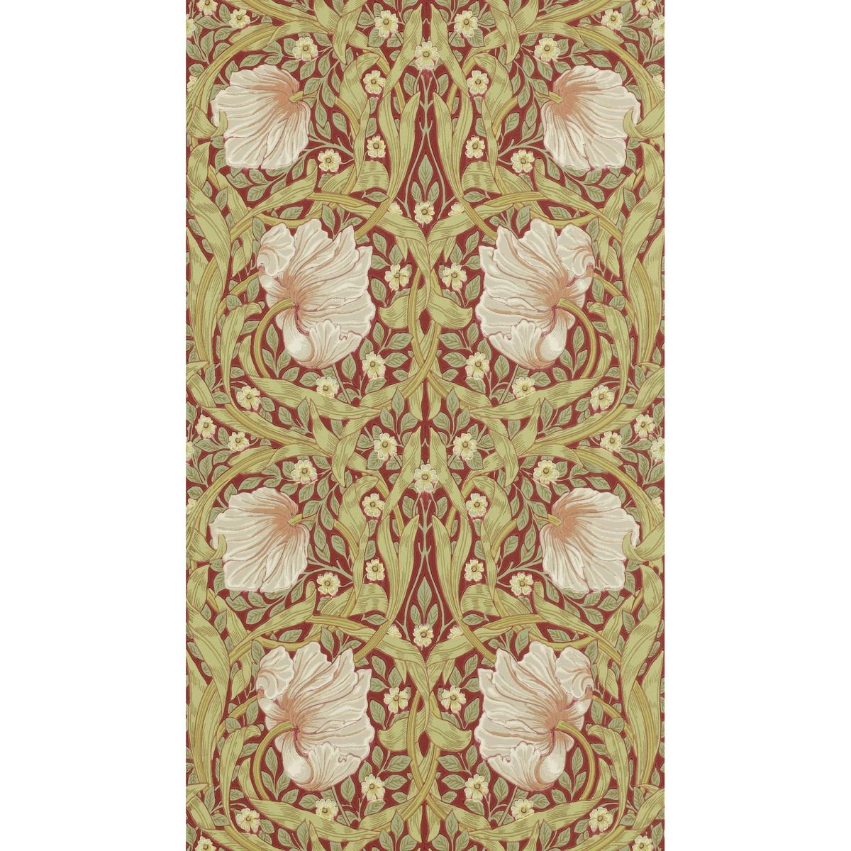 Pimpernel Wallpaper 210386 by Morris & Co in Brick Olive Green&nbsp;Roll – image 3