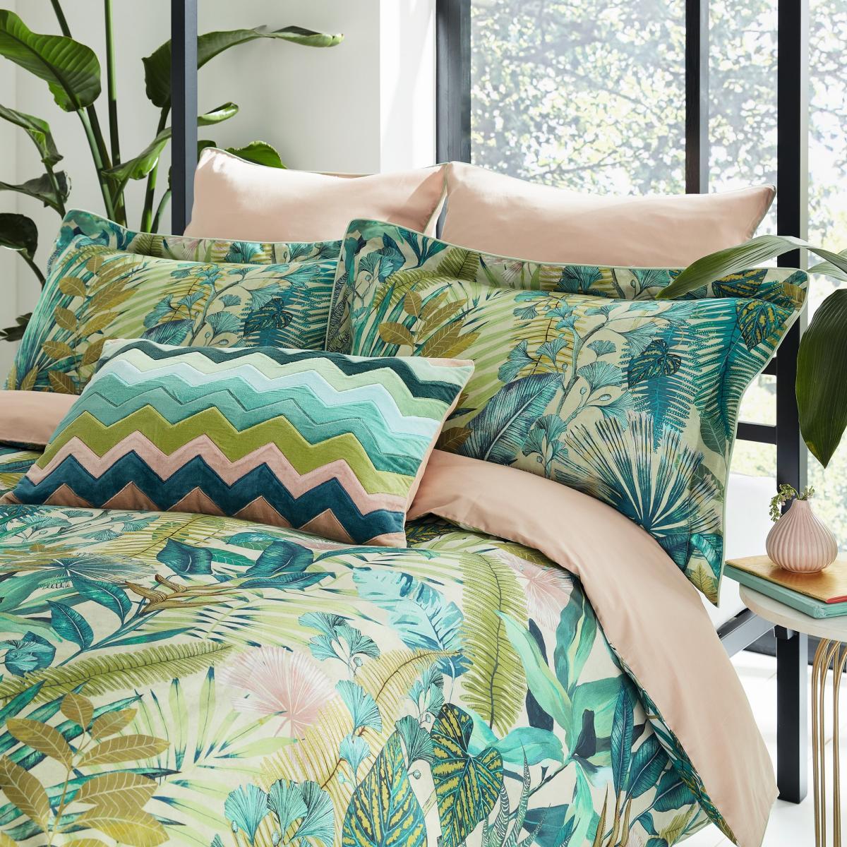 Floreana Floral Bedding by Harlequin in Leaf Coral220x230cm – image 2