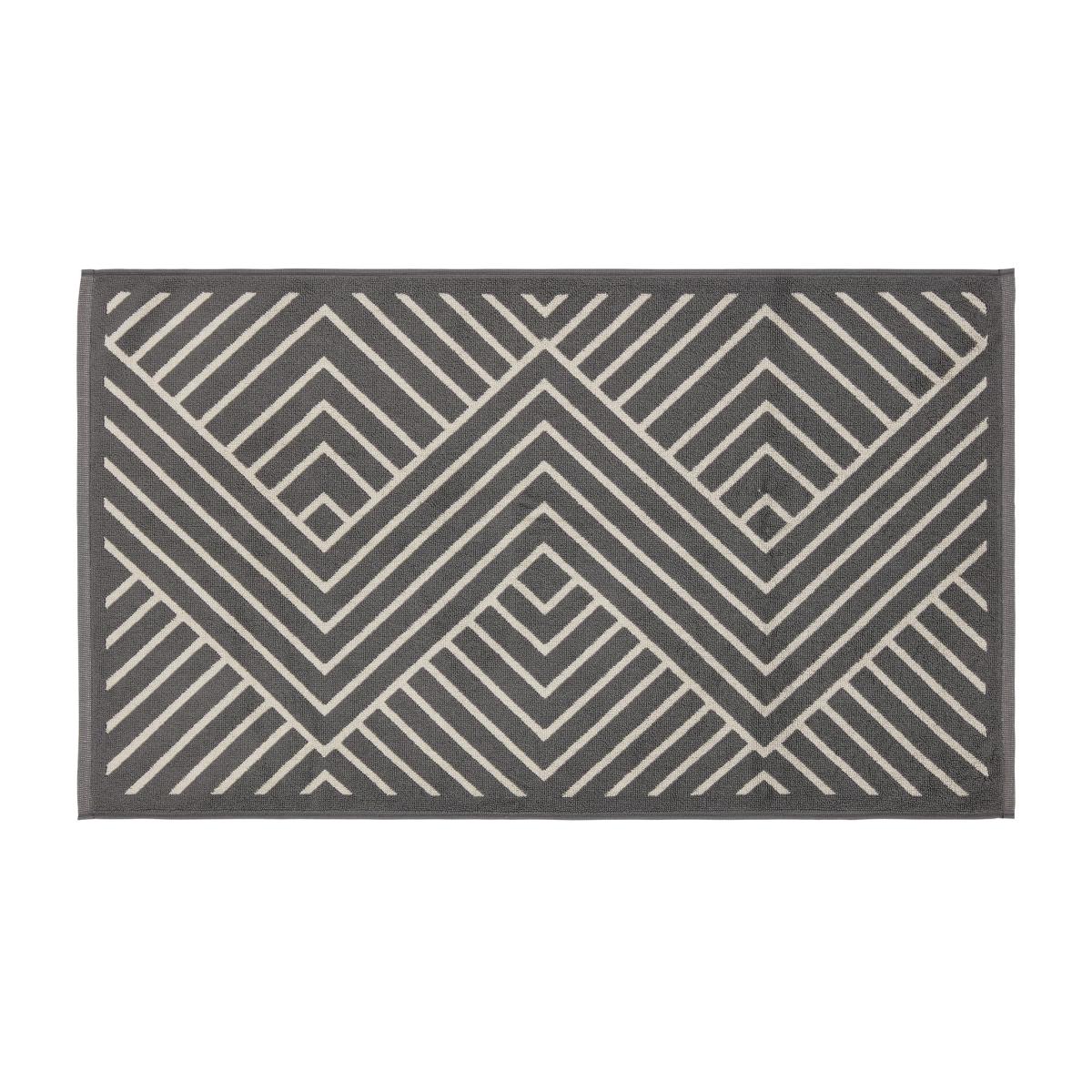 Kayah Bath Mat by Bedeck of Belfast in Charcoal Grey90x50cm