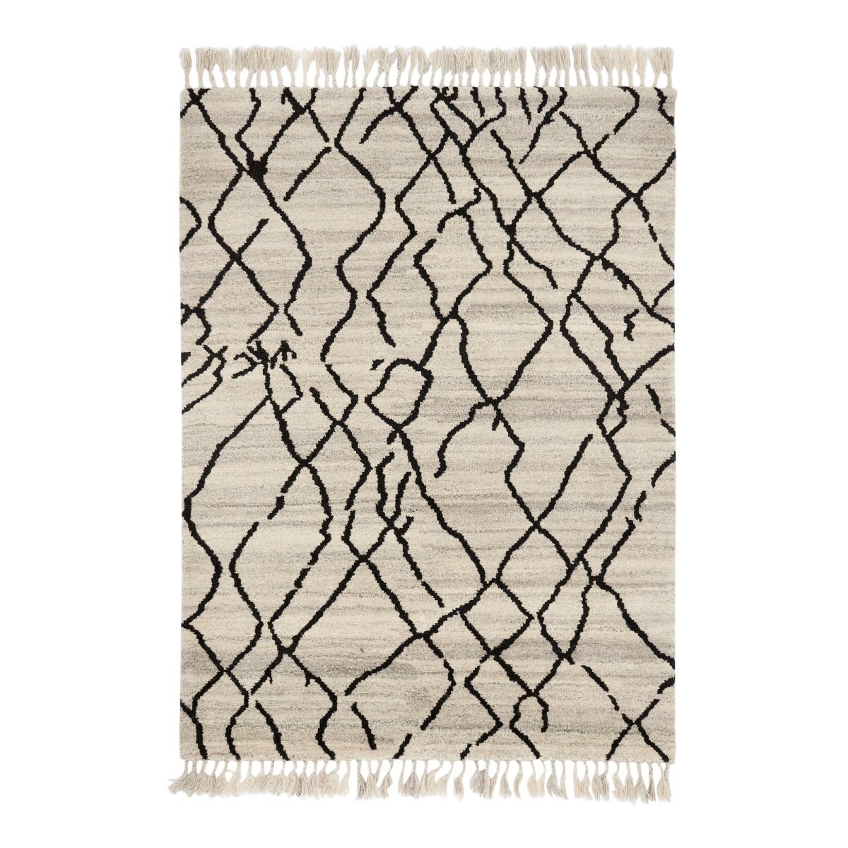 Arabiska Diamant 063101 Moroccan Tassel Rugs in Beige Black by Brink and Campman – image 2
