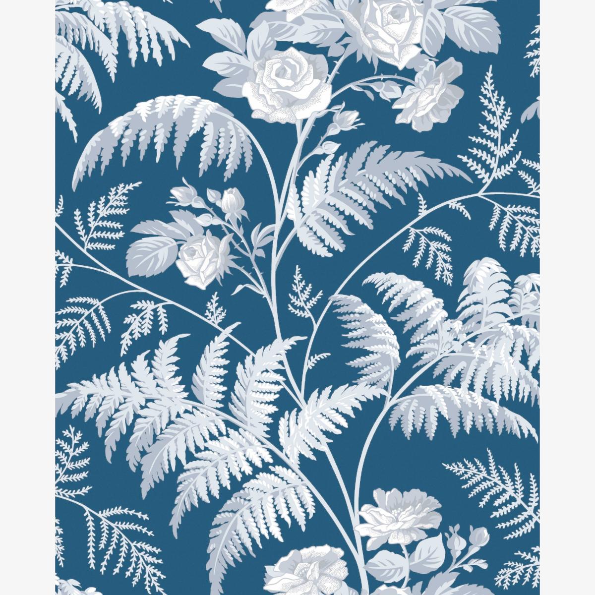 Rose Wallpaper 10031 by Cole & Son in White Ice Blue Roll – image 1