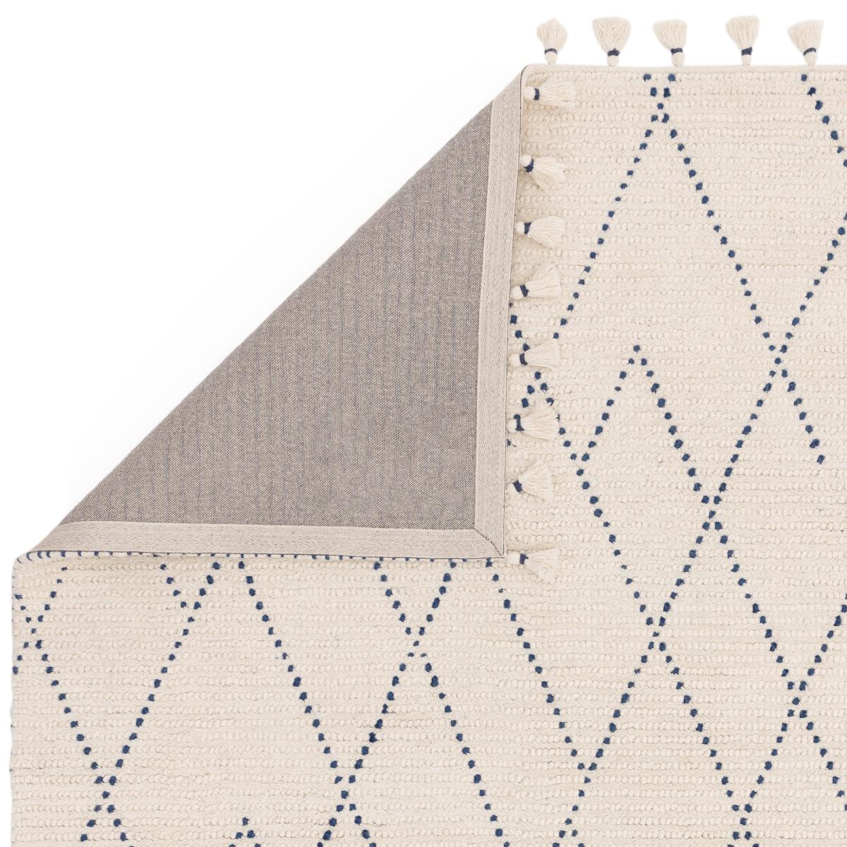 Nepal Boho Linear Berber Wool Rugs in Cream Blue200x290cm – image 3