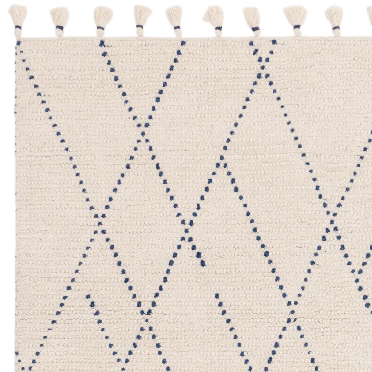 Nepal Boho Linear Berber Wool Rugs in Cream Blue200x290cm – image 4