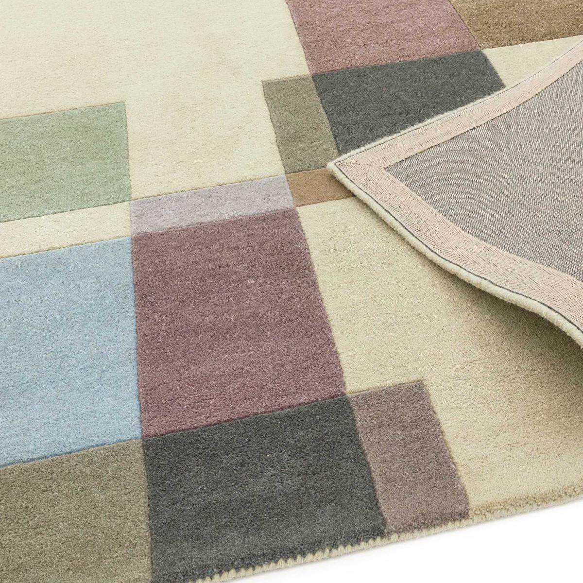 Reef RF17 Blocks Geometric Wool Runner Rugs in Pastel Multi 66x200cm – image 3